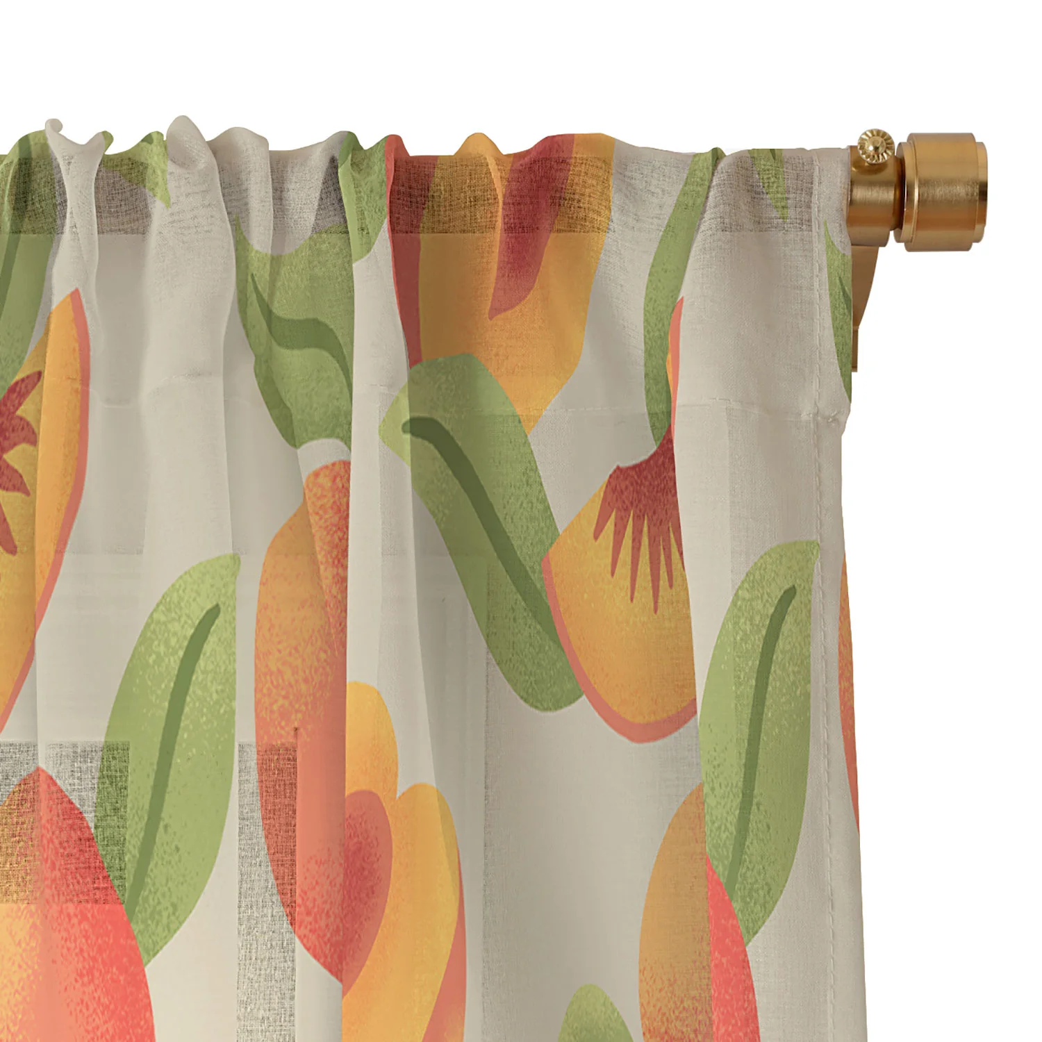 Jessica Molina Peach Pattern Sheer Window Curtain - Image 3