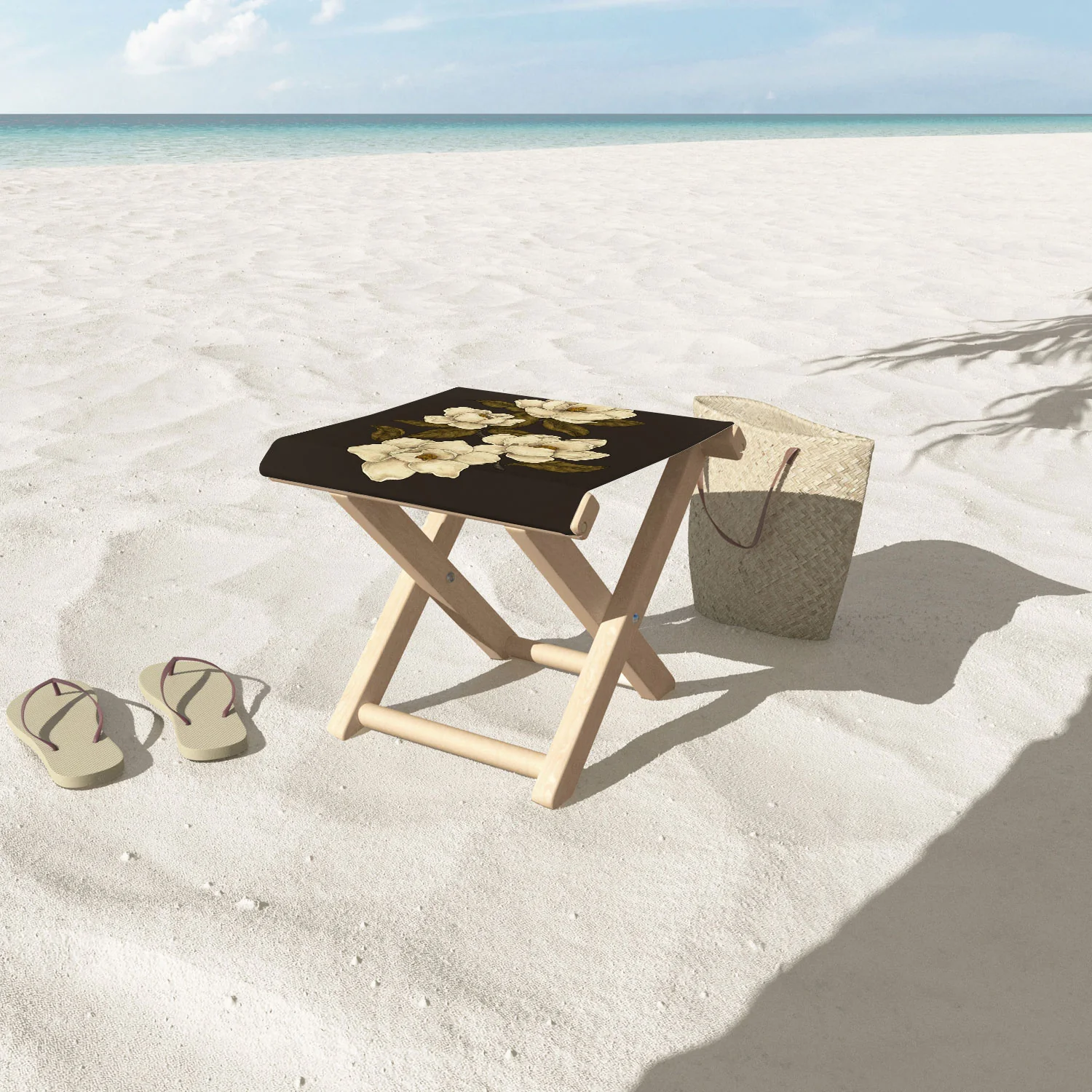 Jessica Roux Magnolias 2 Folding Stool - Image 3