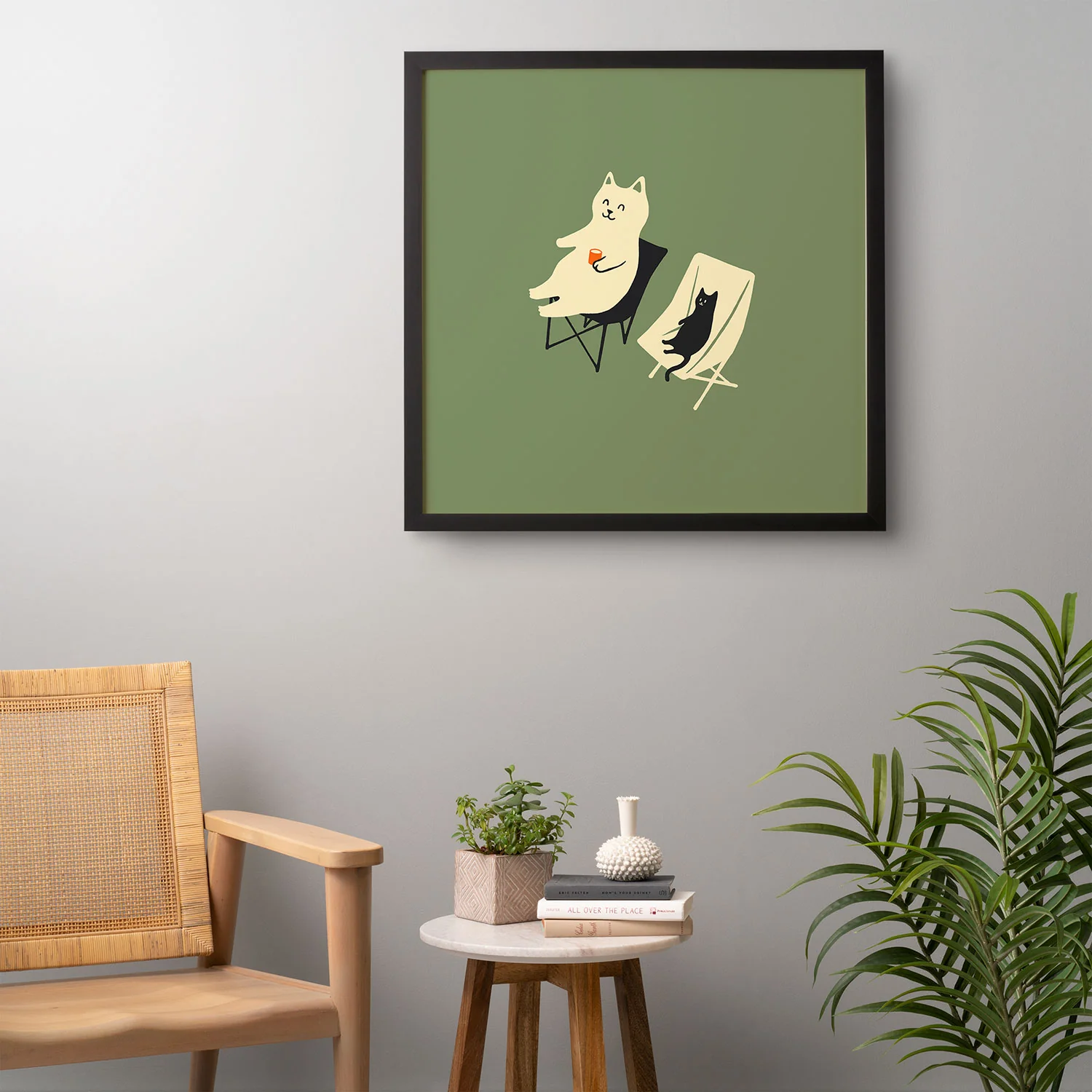 Jimmy Tan Happy go Lucky Cat Framed Wall Art - Image 12