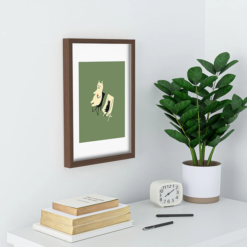 Jimmy Tan Happy go Lucky Cat Recessed Framing Rectangle - Image 16