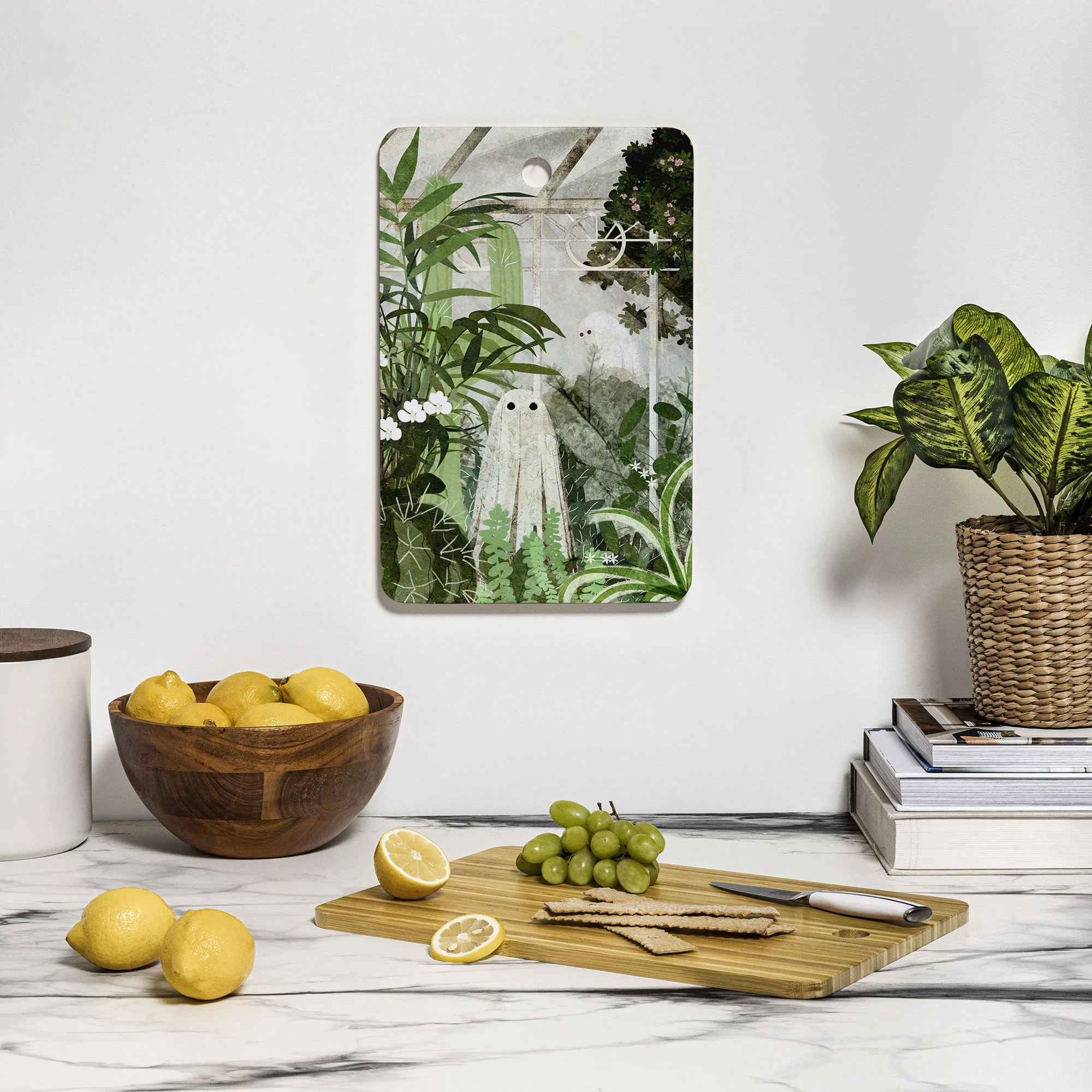 Katherine Blower Designs Ghost in the Greenhouse Cutting Board Rectangle - Image 3