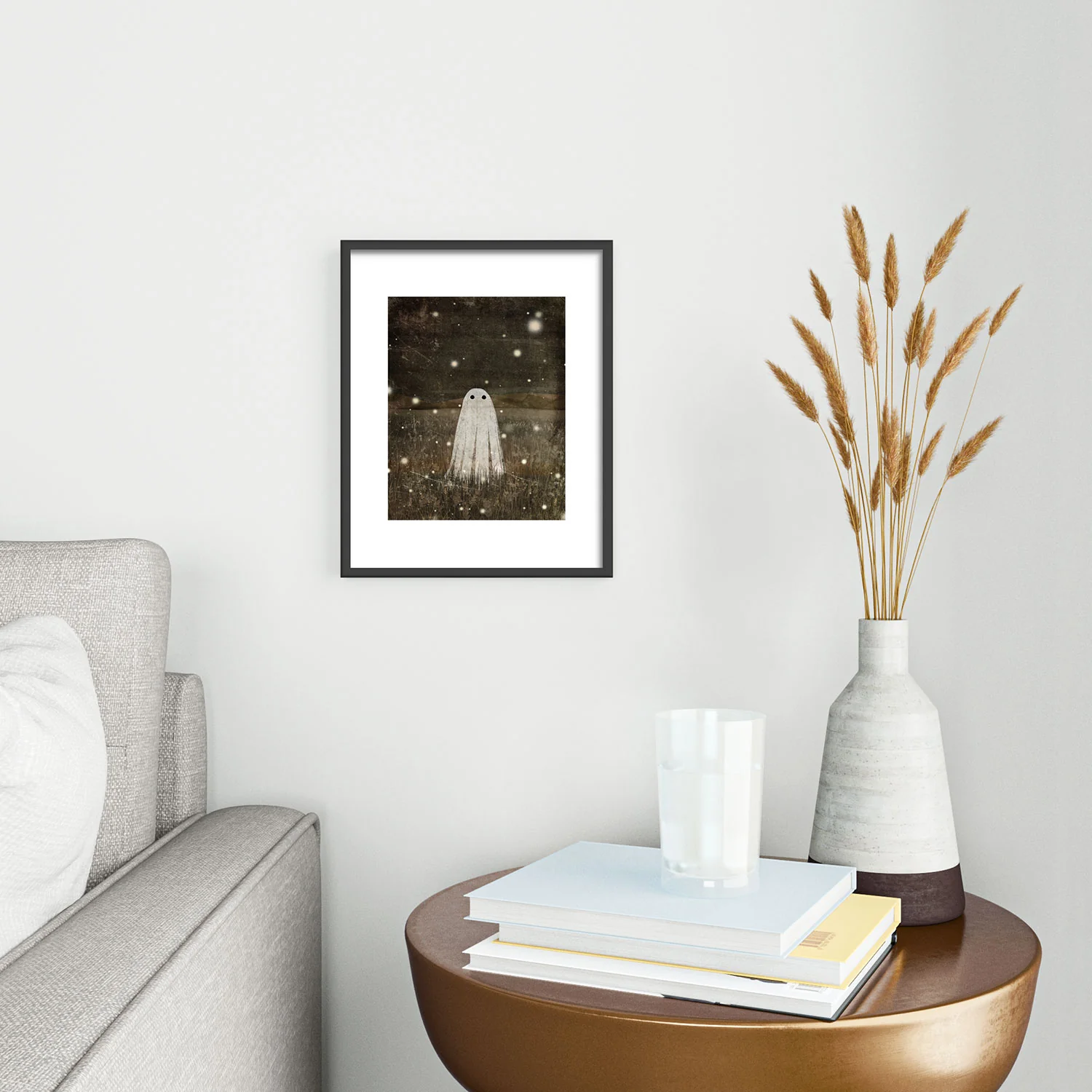 Katherine Blower Designs Night Fireflies Metal Framed Art Print - Image 10