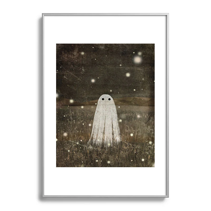 Katherine Blower Designs Night Fireflies Metal Framed Art Print - Image 17