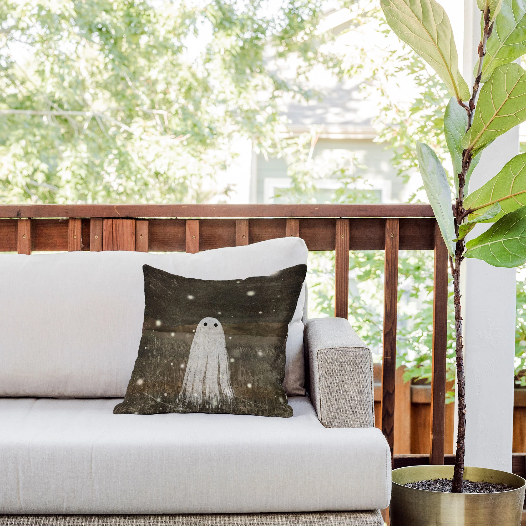 Katherine Blower Designs Night Fireflies Outdoor Throw Pillow - Image 5