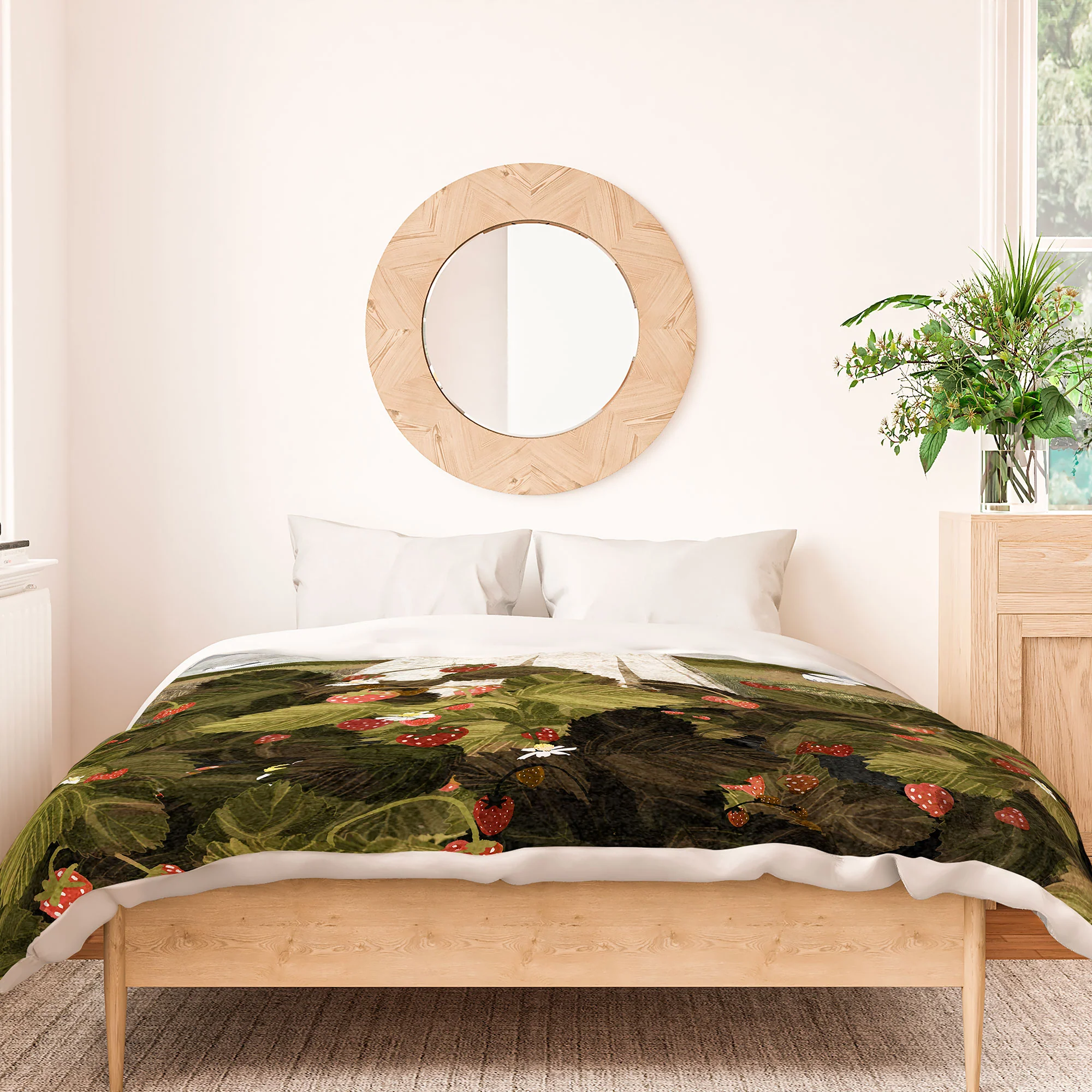 Katherine Blower Designs Strawberry Fields II Duvet Cover - Image 2