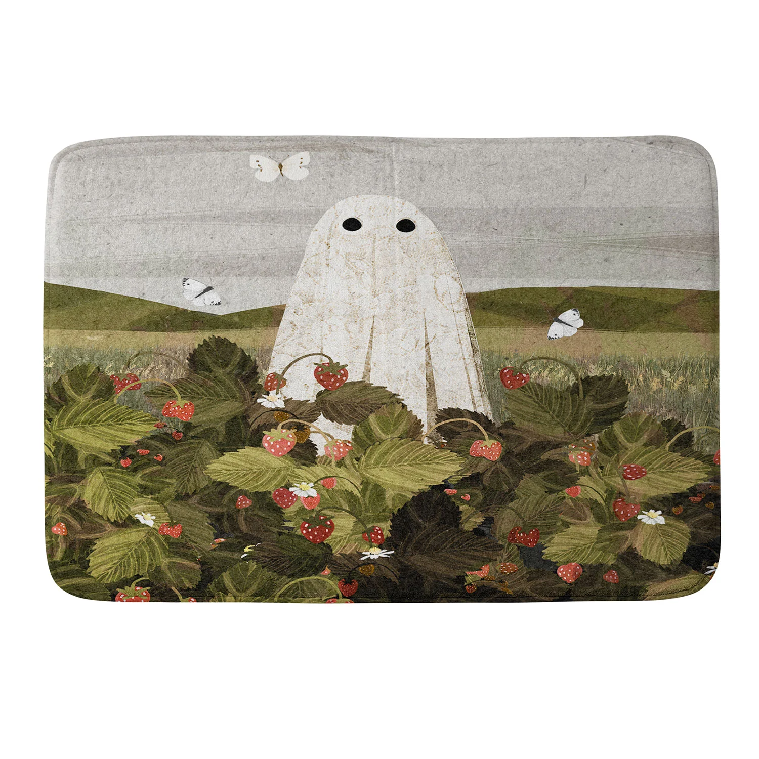 Katherine Blower Designs Strawberry Fields II Memory Foam Bath Mat
