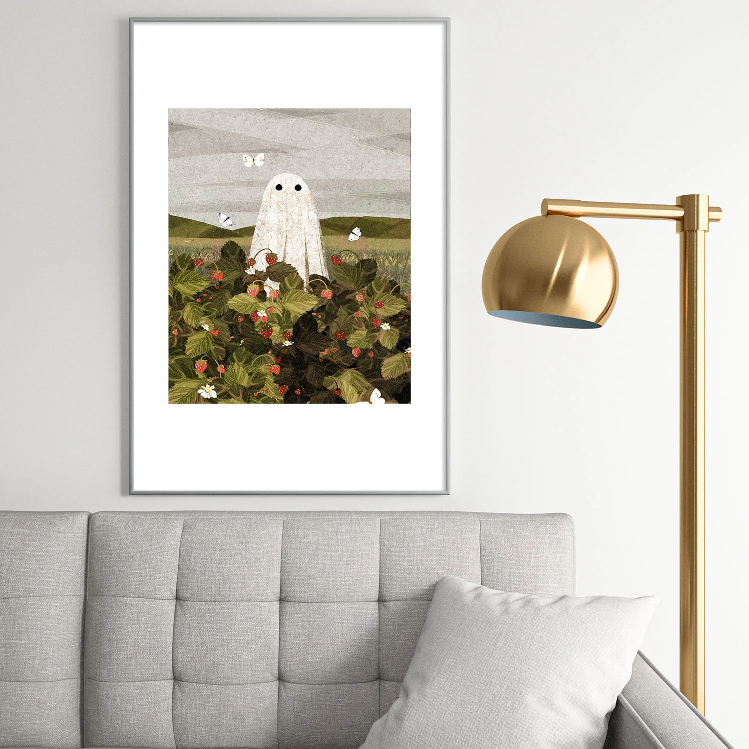 Katherine Blower Designs Strawberry Fields II Metal Framed Art Print - Image 42