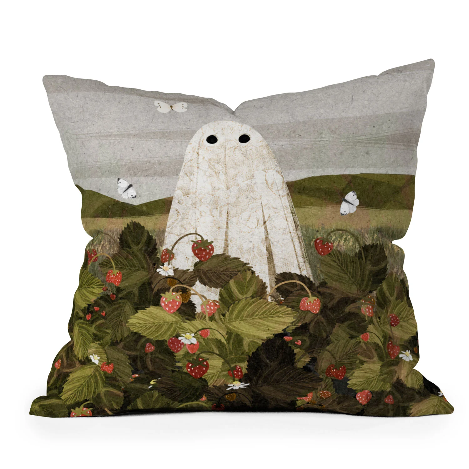 Katherine Blower Designs Strawberry Fields II Outdoor Throw Pillow - Image 3