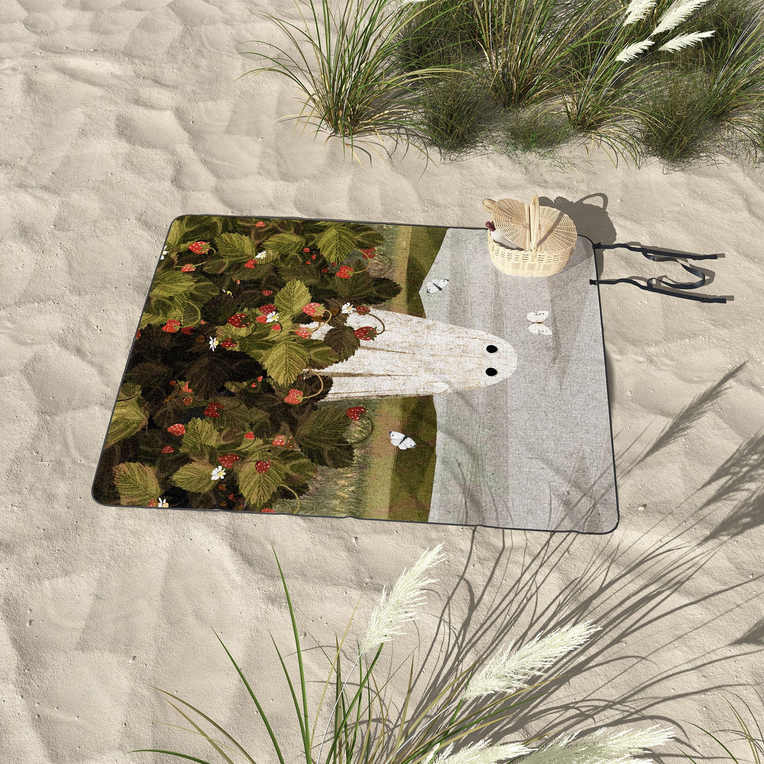 Katherine Blower Designs Strawberry Fields II Picnic Blanket - Image 3