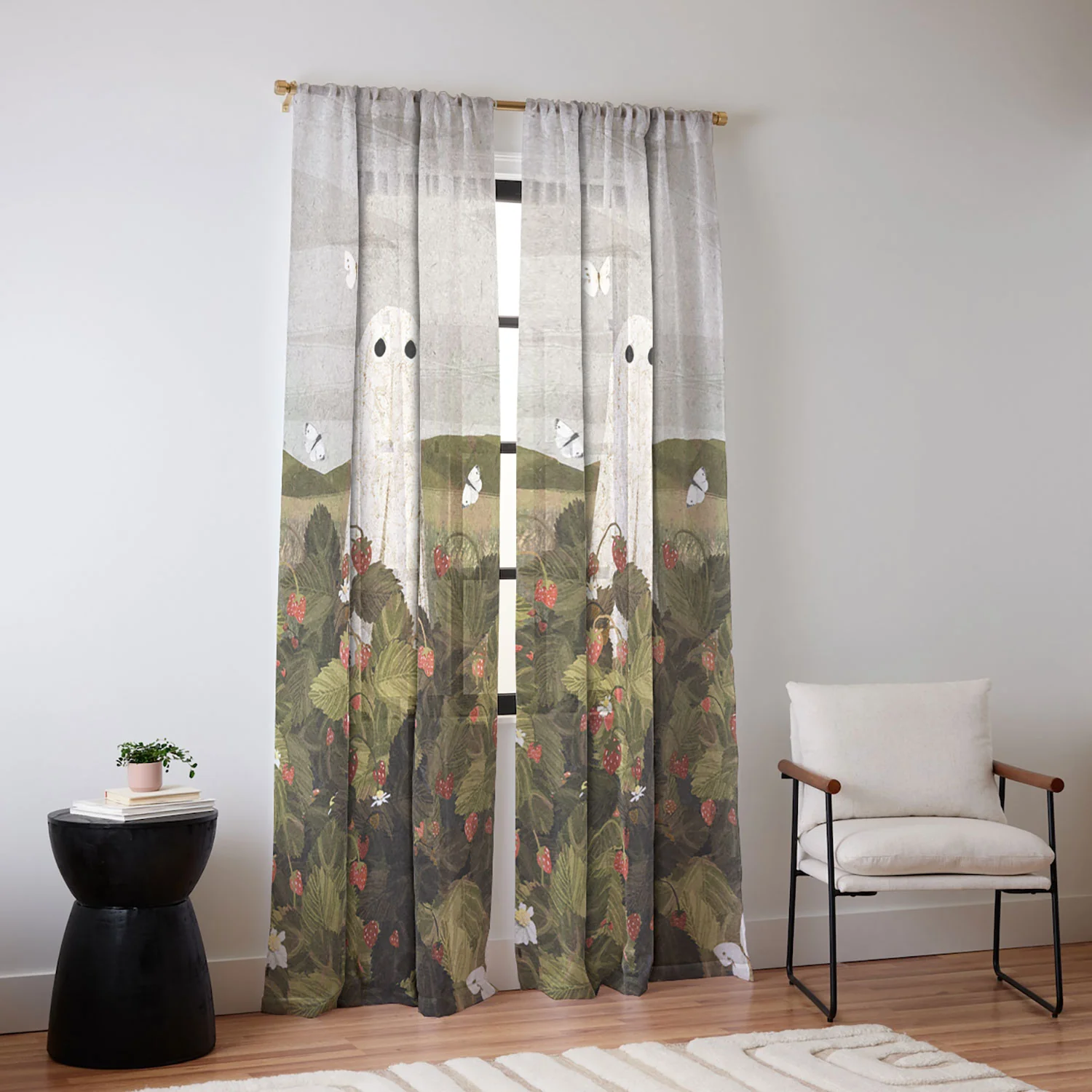 Katherine Blower Designs Strawberry Fields II Sheer Non Repeat - Image 2