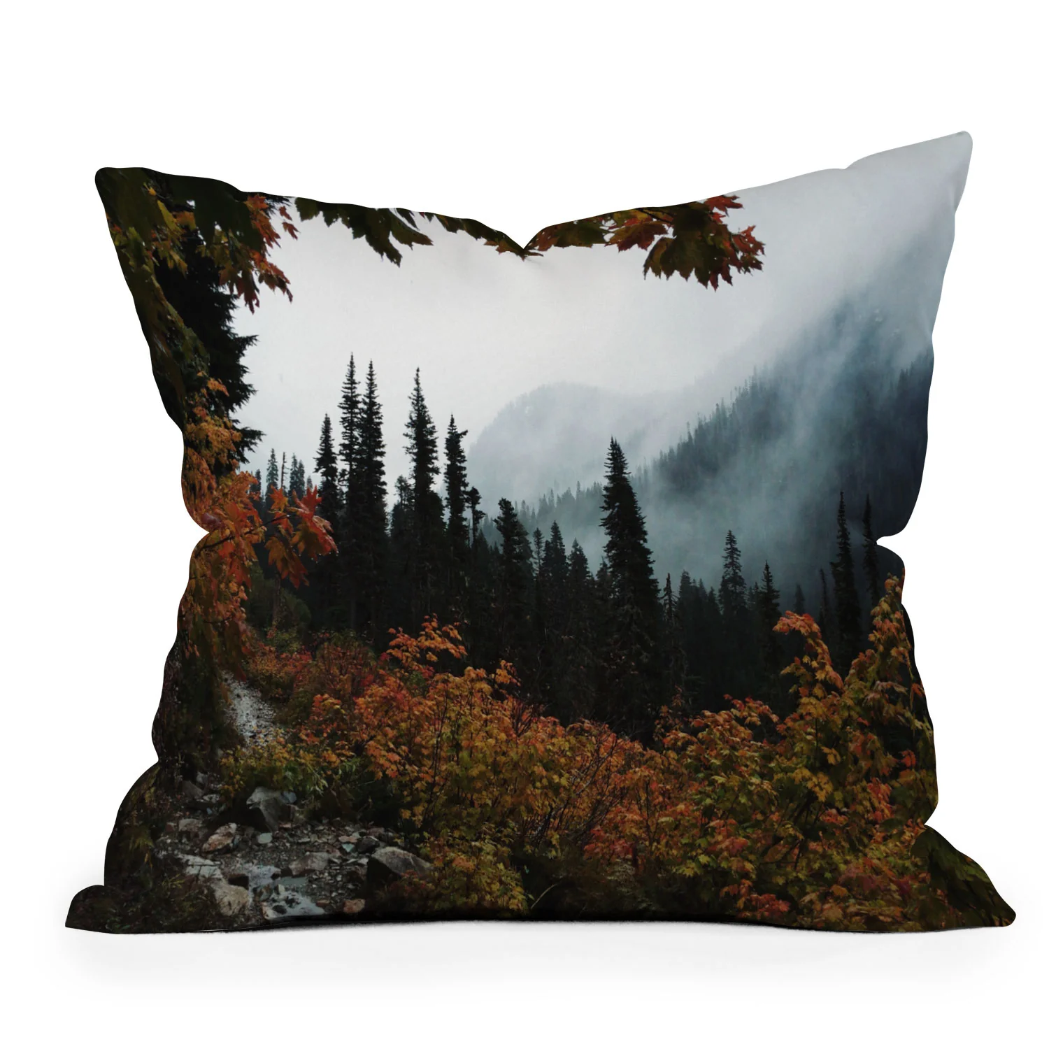 Kevin Russ Fall Framed Trail Outdoor Throw Pillow - Image 3