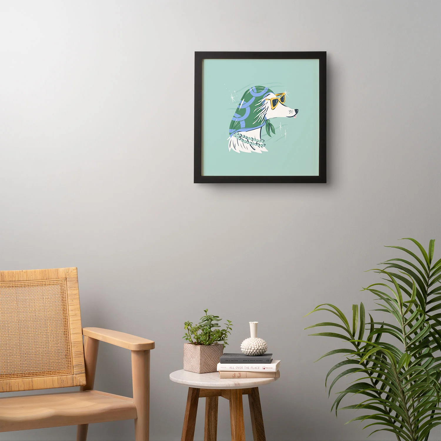KrissyMast Chic Afghan Hound Dog Illustra Framed Wall Art - Image 10