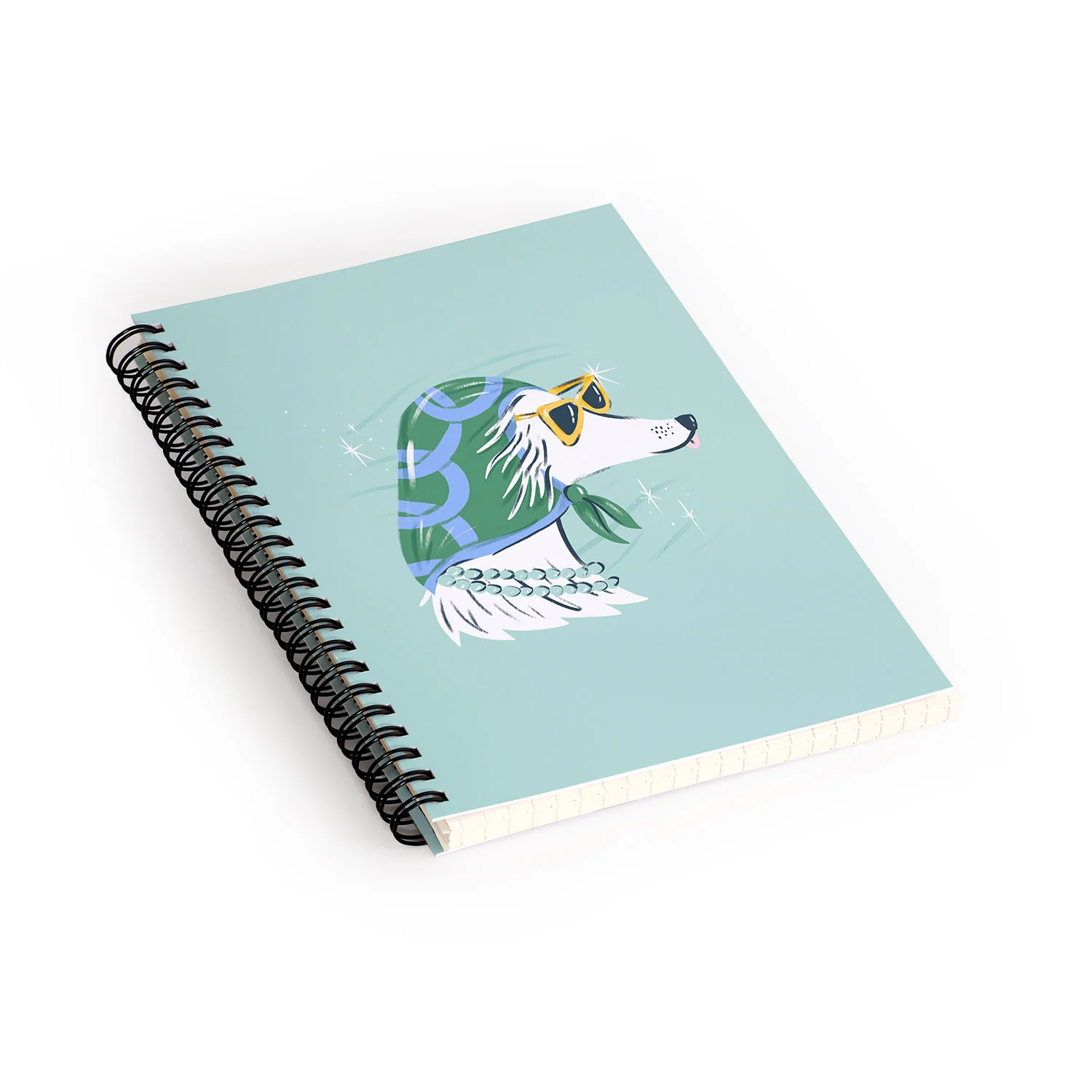 KrissyMast Chic Afghan Hound Dog Illustra Spiral Notebook