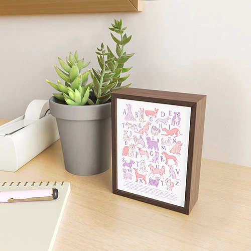 KrissyMast Dogs ABC Alphabet Print Framed Mini Art Print - Image 7