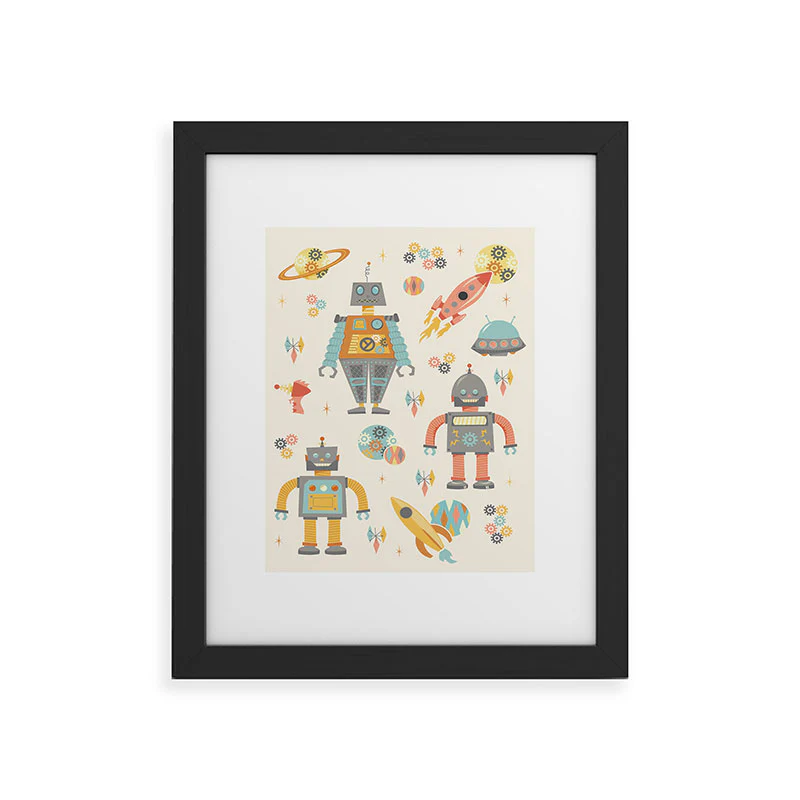 Lathe & Quill Vintage Inspired Robots Framed Art Print - Image 9
