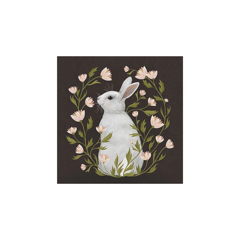 Laura Graves White Rabbit Floral Art Print - Image 13