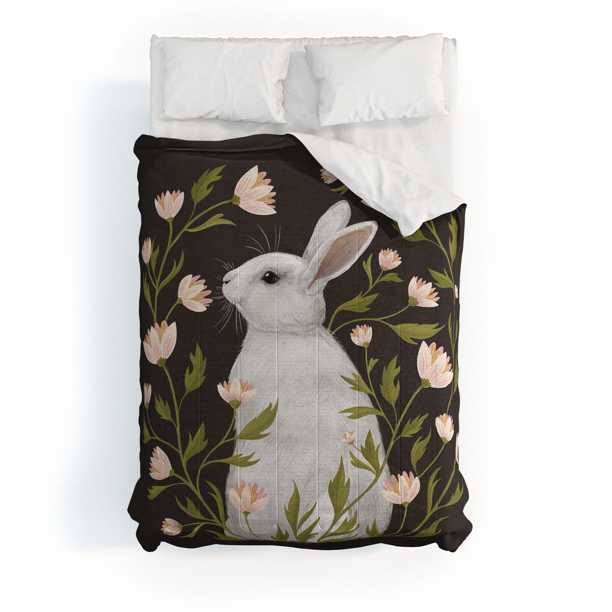 Laura Graves White Rabbit Floral Comforter - Image 10