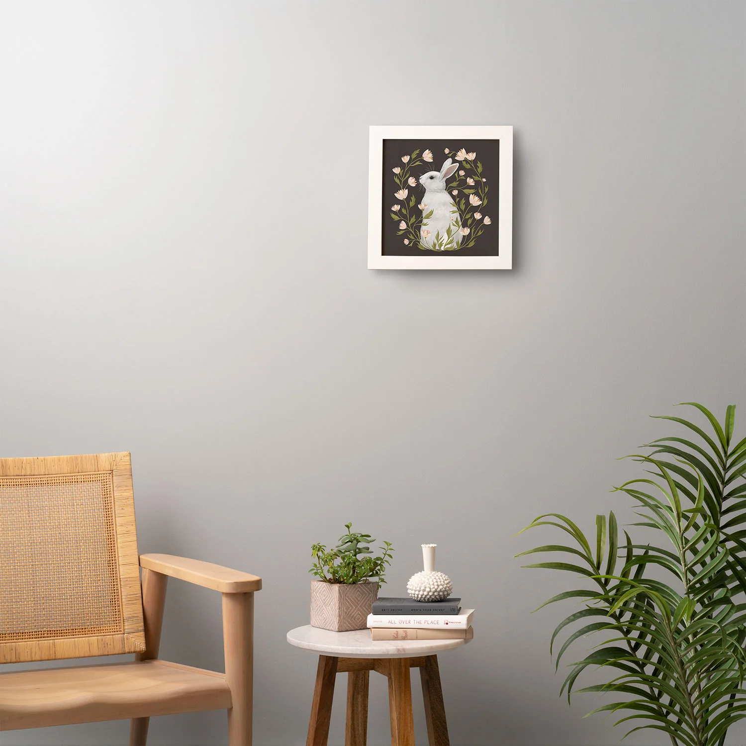 Laura Graves White Rabbit Floral Framed Wall Art - Image 14