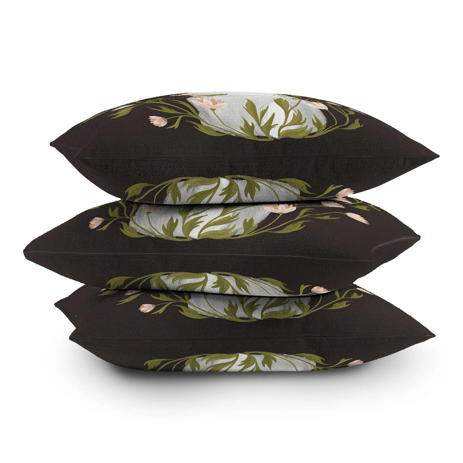 Laura Graves White Rabbit Floral Outdoor Throw Pillow - Image 13