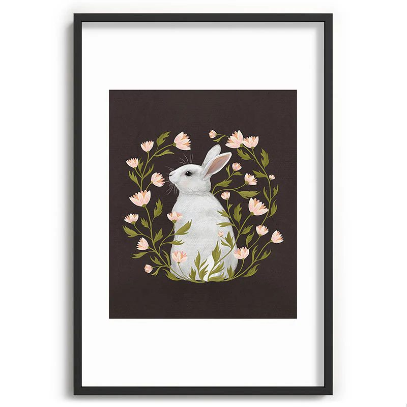 Laura Graves White Rabbit Floral Recessed Framing Rectangle - Image 25