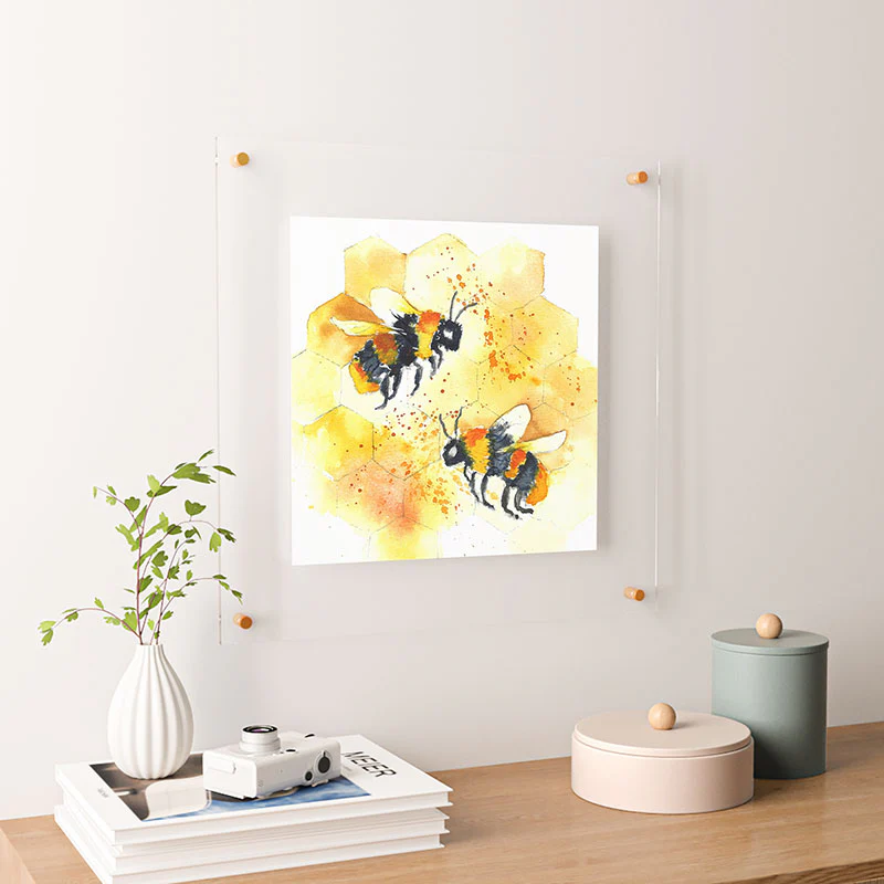 Laura Trevey Two Honey Bees Floating Acrylic Print - Image 26