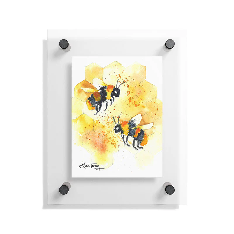 Laura Trevey Two Honey Bees Floating Acrylic Print - Image 5