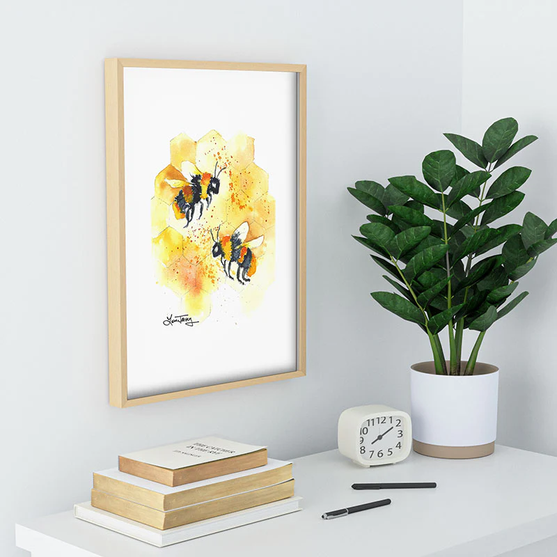 Laura Trevey Two Honey Bees Recessed Framing Rectangle - Image 22