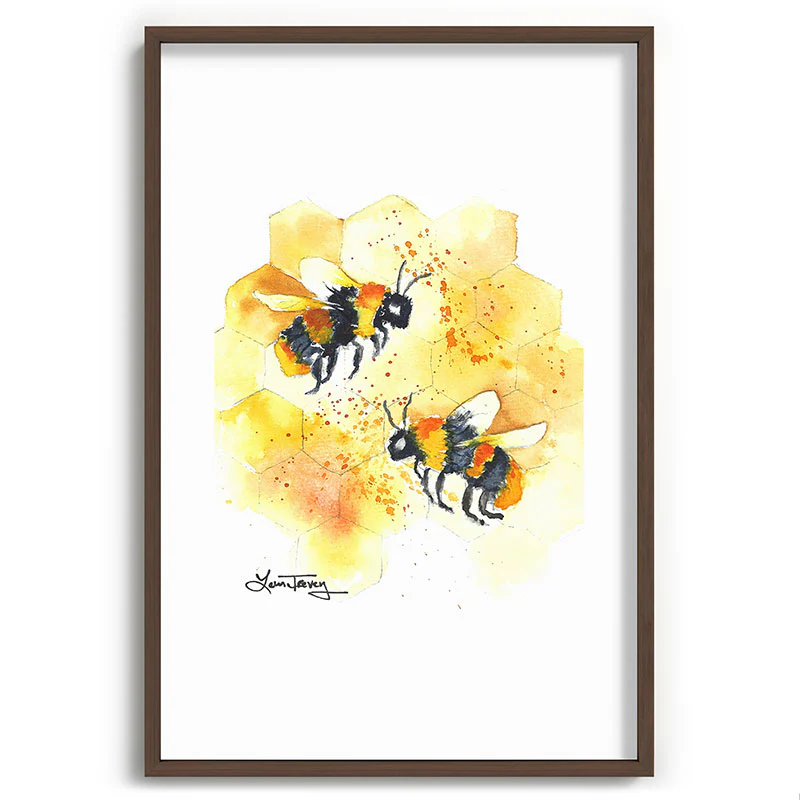 Laura Trevey Two Honey Bees Recessed Framing Rectangle - Image 31