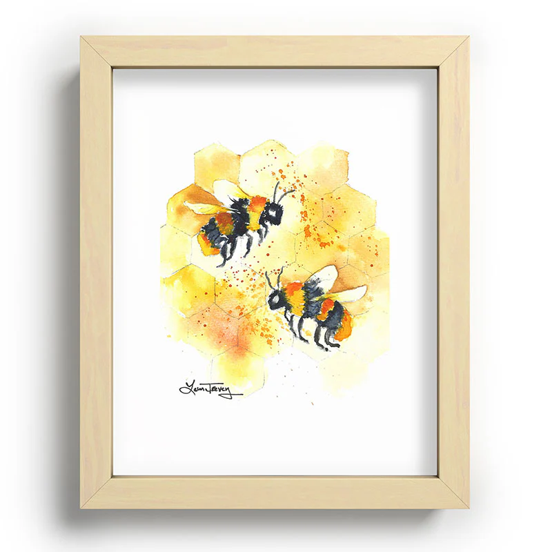 Laura Trevey Two Honey Bees Recessed Framing Rectangle - Image 5