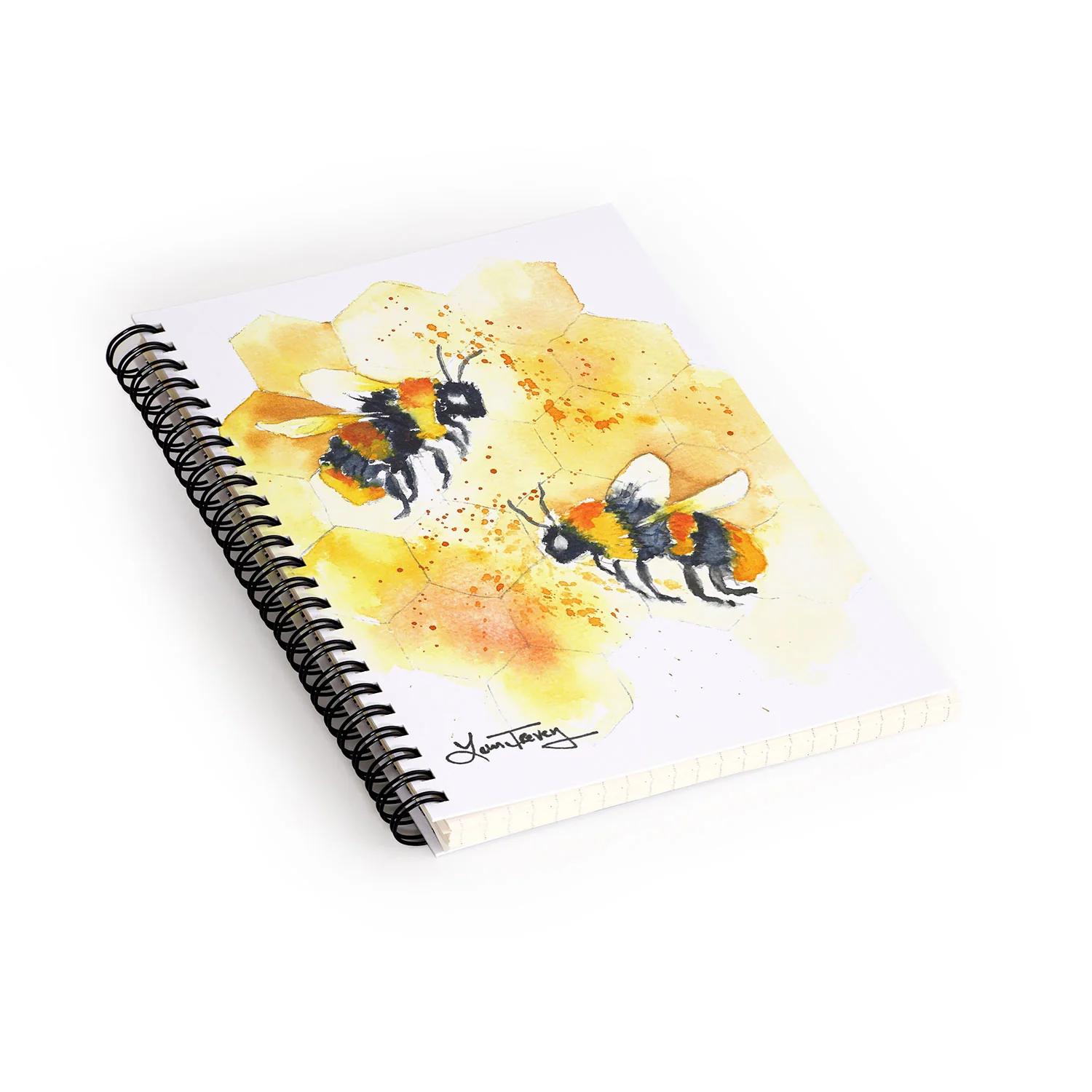 Laura Trevey Two Honey Bees Spiral Notebook