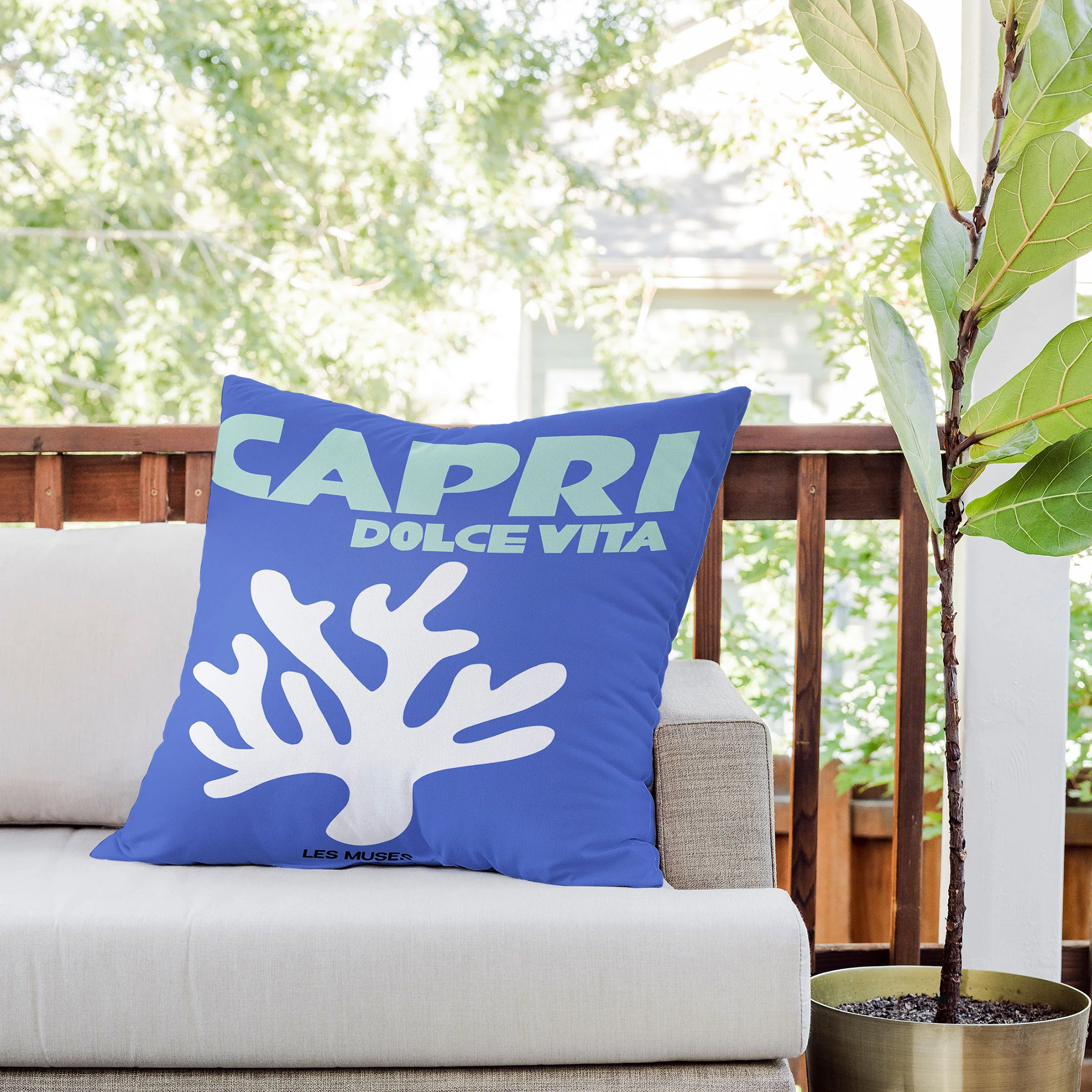 les muses capri dolce vita Outdoor Throw Pillow - Image 8