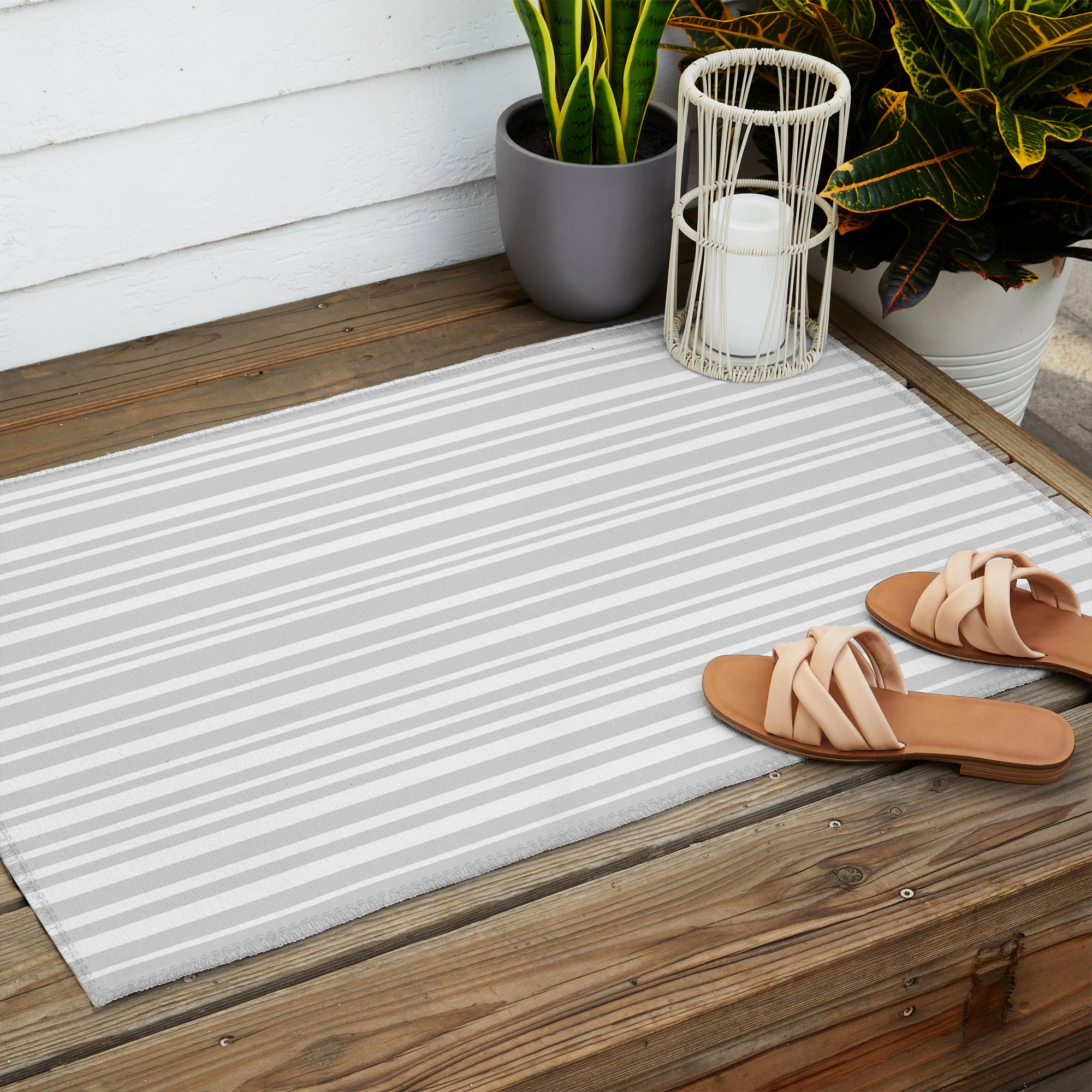 Lisa Argyropoulos Dove Stripe Outdoor Rug - Image 6