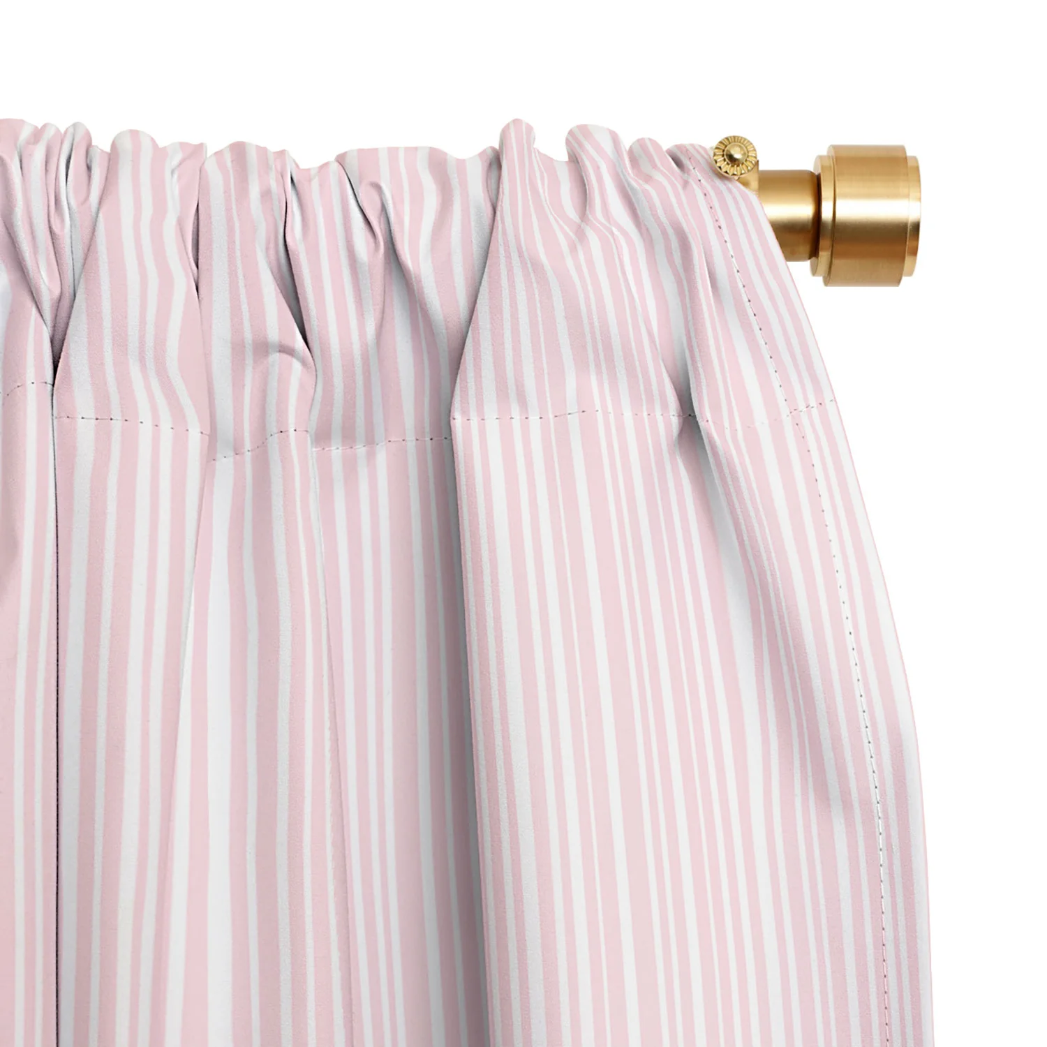 Lisa Argyropoulos Soft Blush Stripes Blackout Window Curtain - Image 3