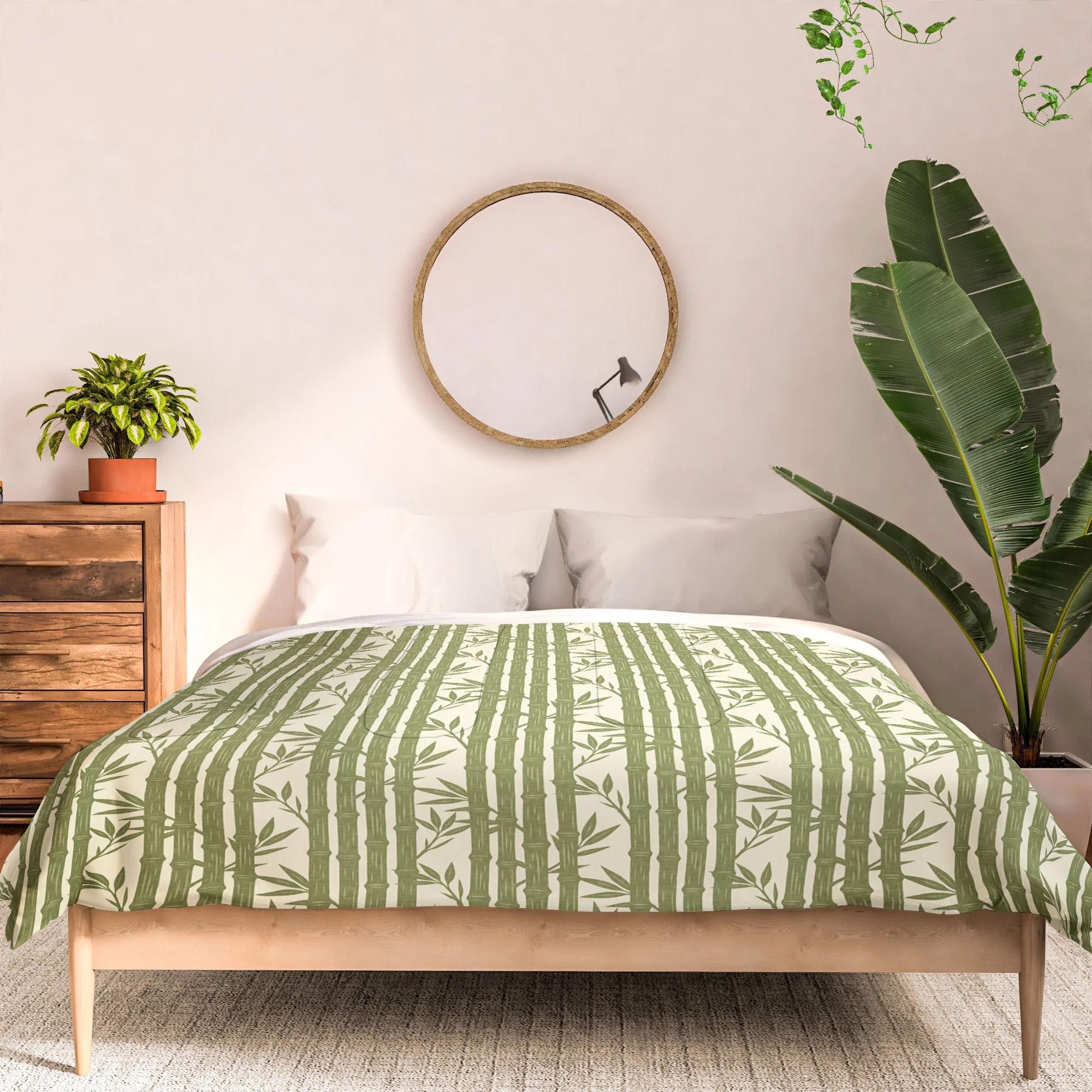 Little Arrow Design Co bamboo stripes green Comforter - Image 15