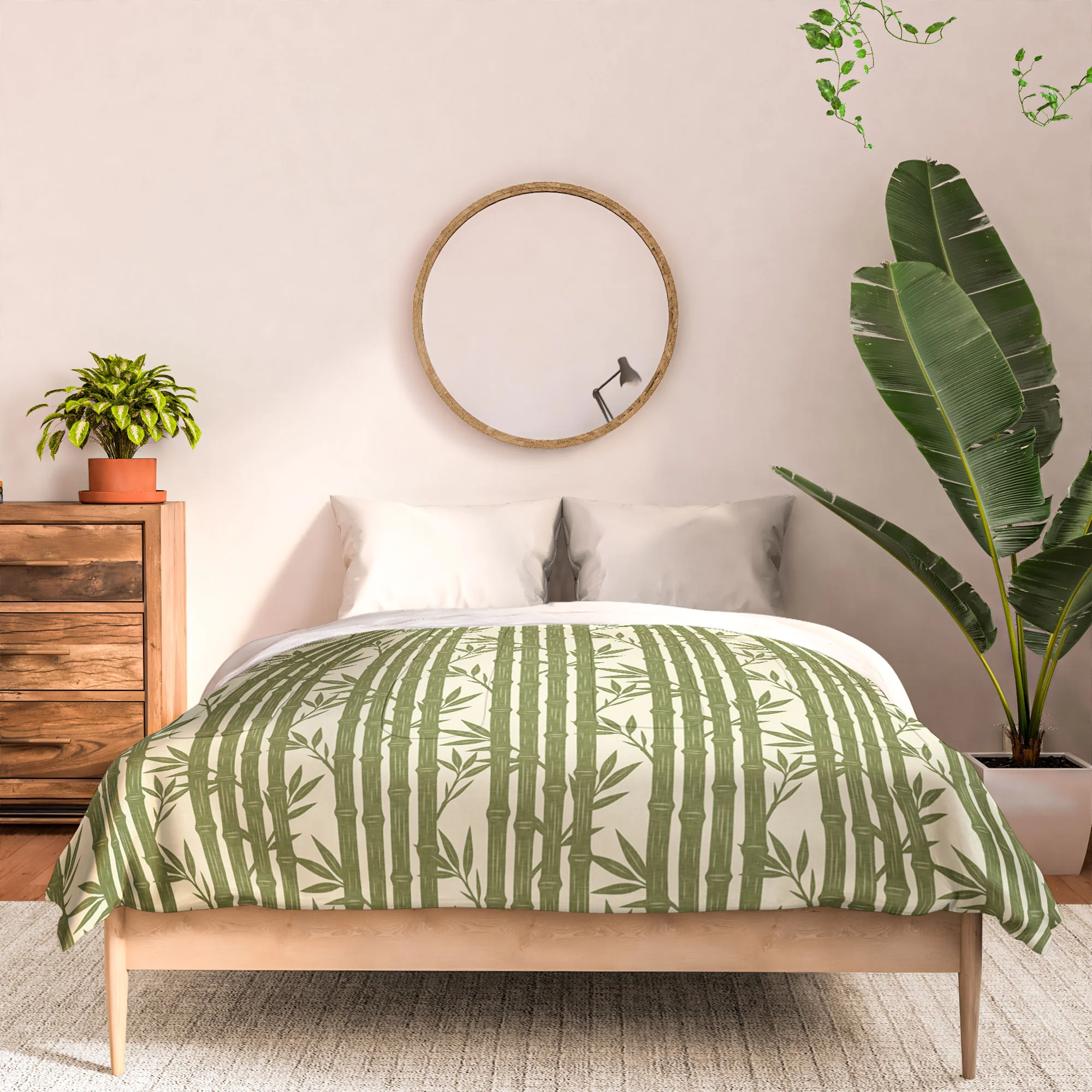 Little Arrow Design Co bamboo stripes green Comforter - Image 3