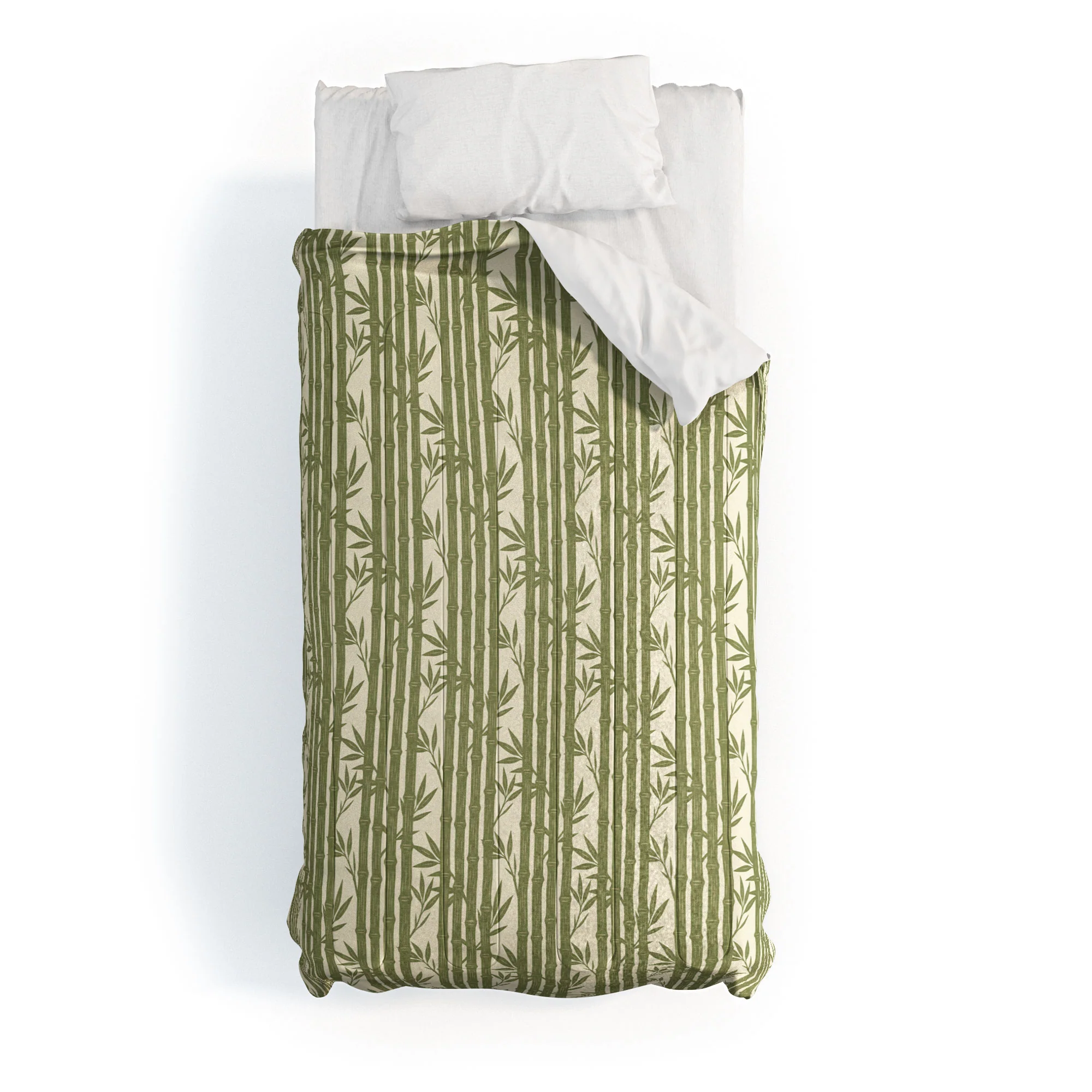 Little Arrow Design Co bamboo stripes green Comforter - Image 4