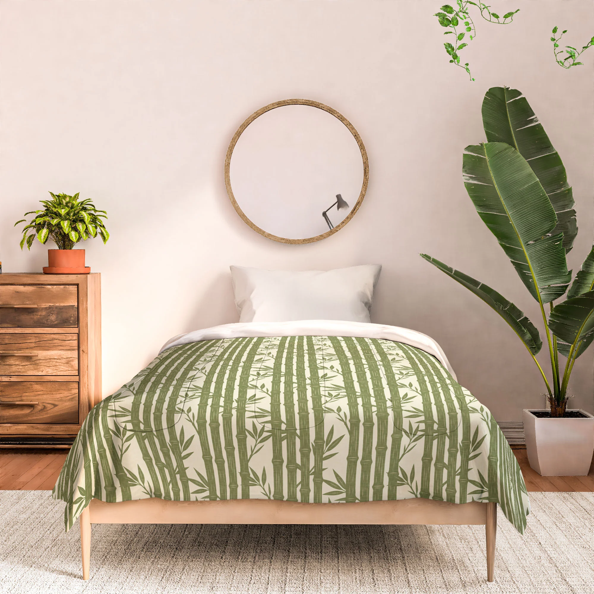 Little Arrow Design Co bamboo stripes green Comforter - Image 6