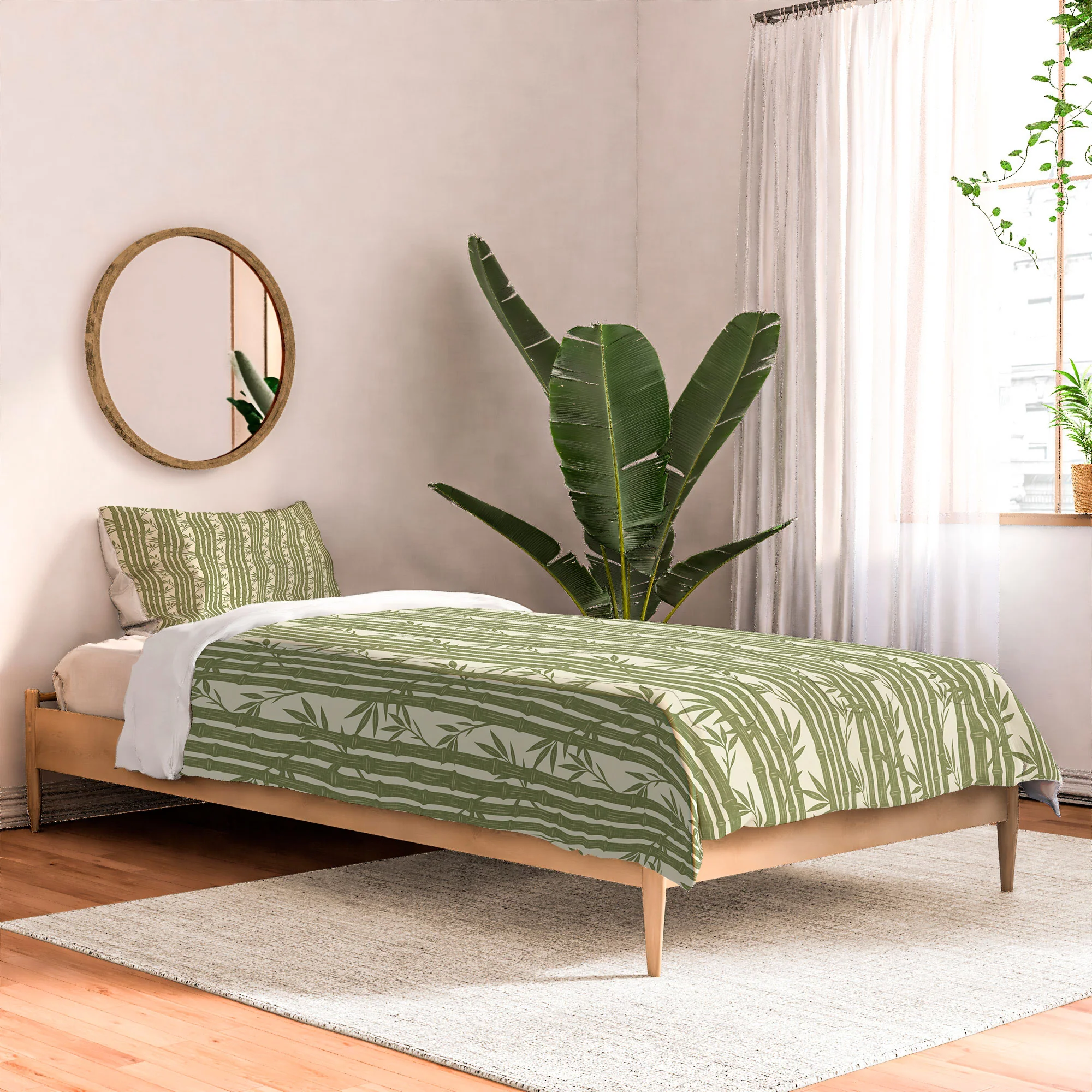 Little Arrow Design Co bamboo stripes green Comforter - Image 8