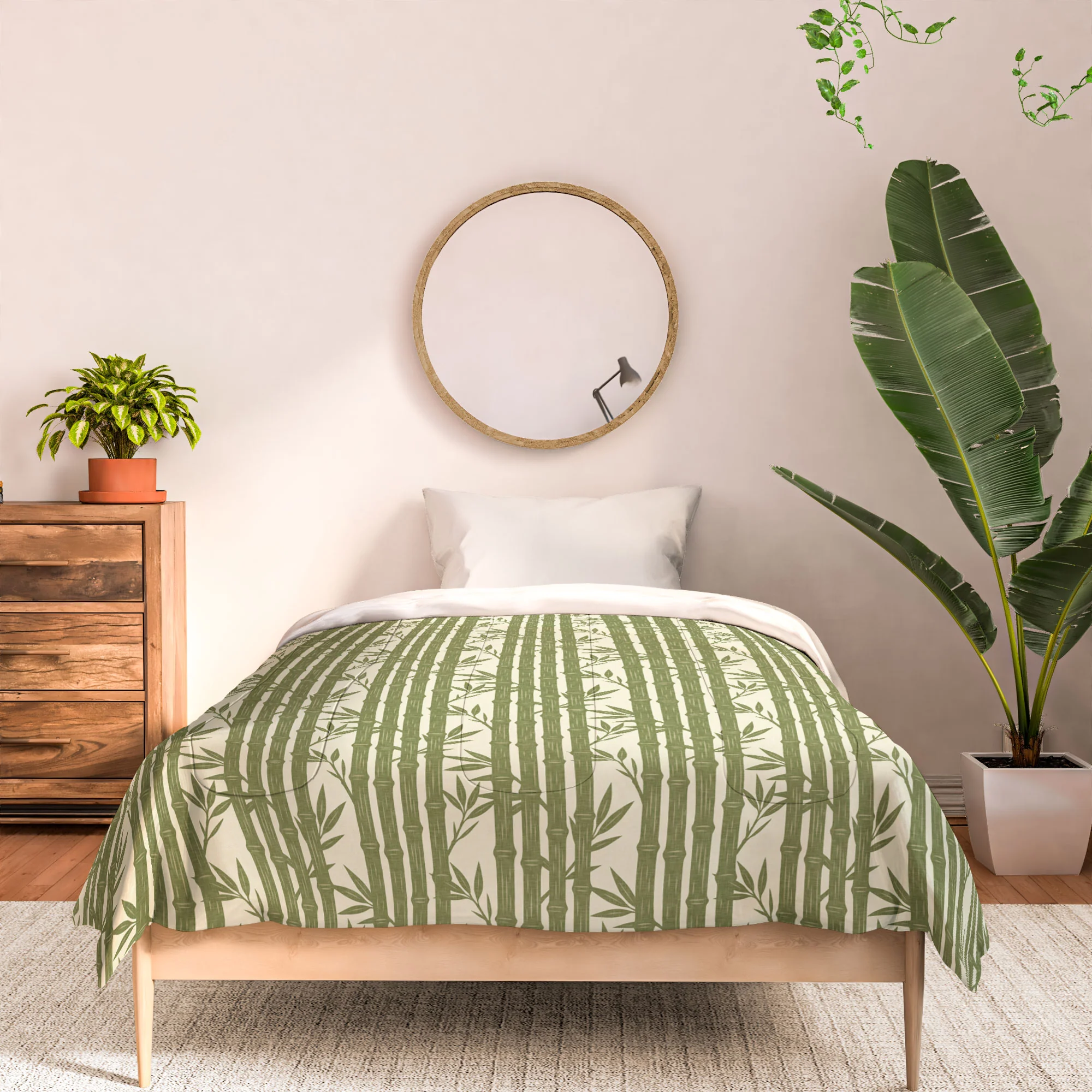 Little Arrow Design Co bamboo stripes green Comforter - Image 9