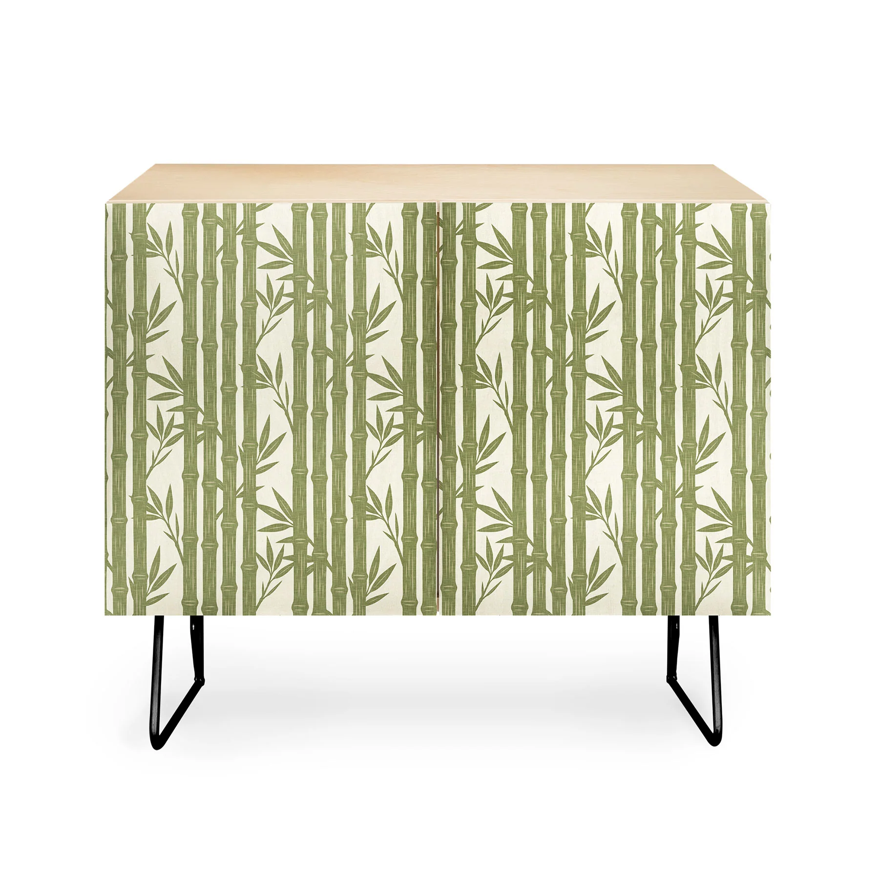 Little Arrow Design Co bamboo stripes green Credenza - Image 10