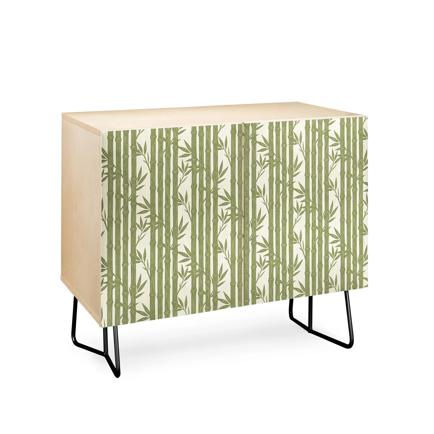 Little Arrow Design Co bamboo stripes green Credenza - Image 11