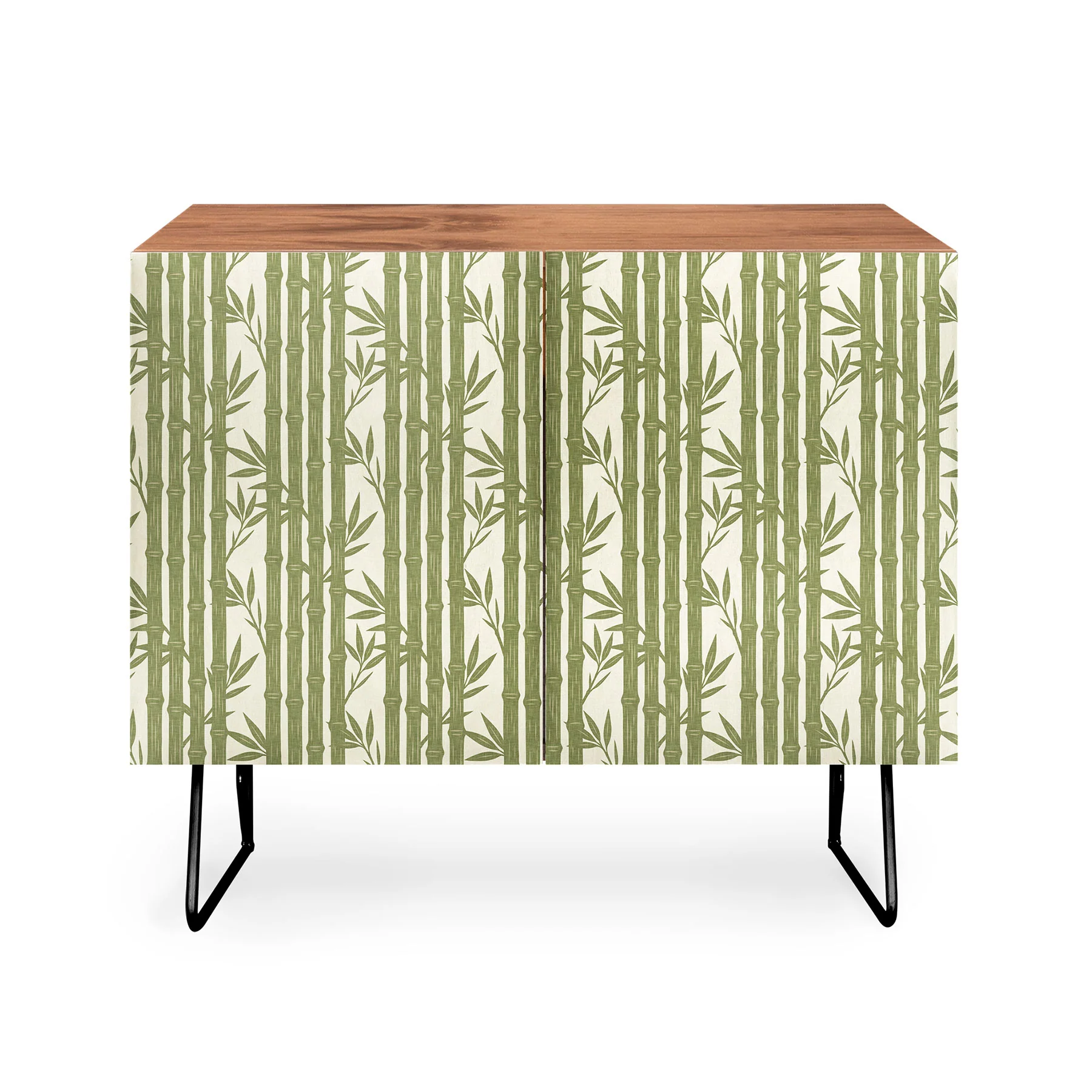 Little Arrow Design Co bamboo stripes green Credenza - Image 4