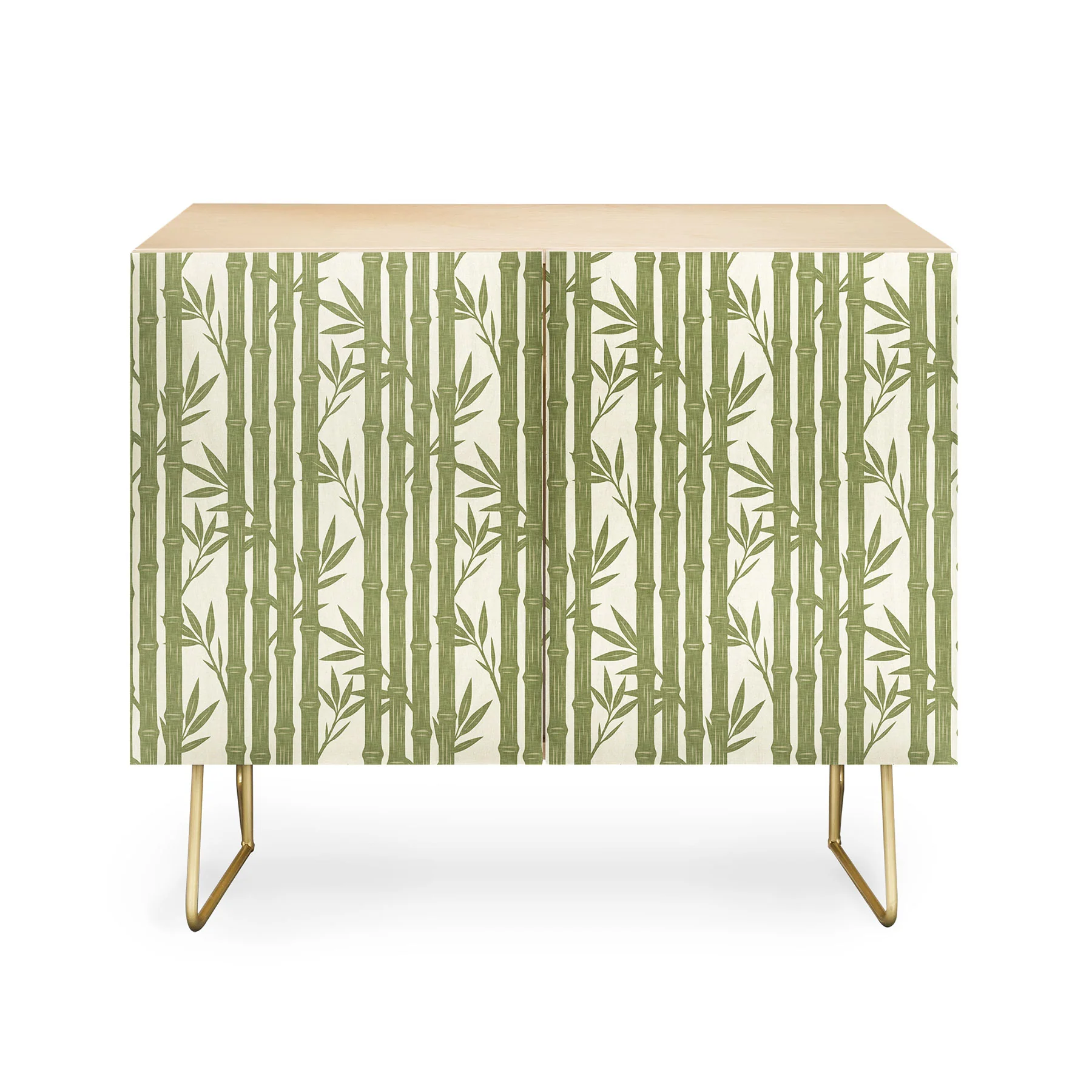 Little Arrow Design Co bamboo stripes green Credenza - Image 7