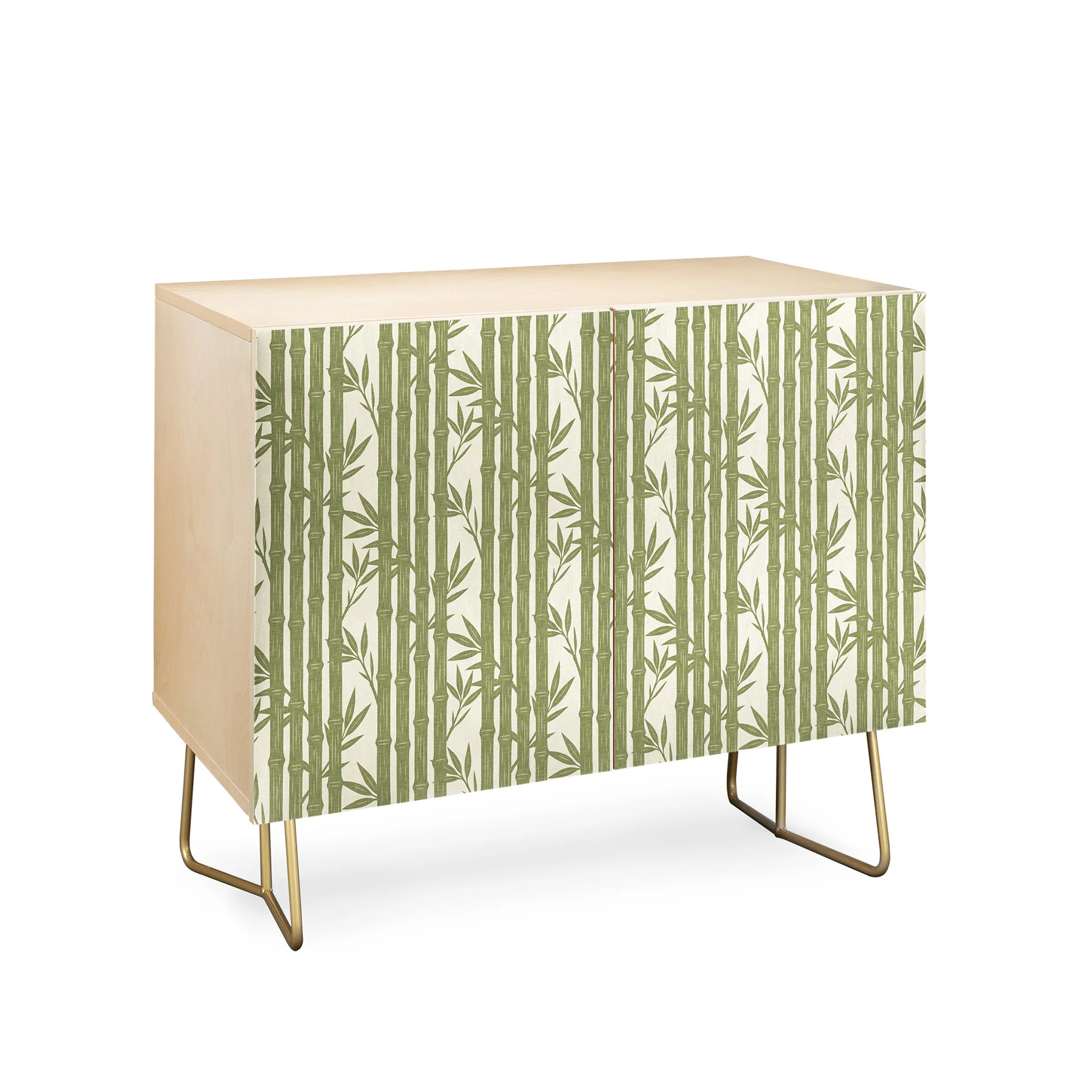 Little Arrow Design Co bamboo stripes green Credenza - Image 8