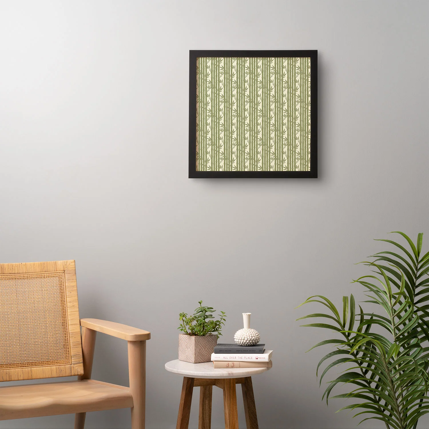 Little Arrow Design Co bamboo stripes green Framed Wall Art - Image 10