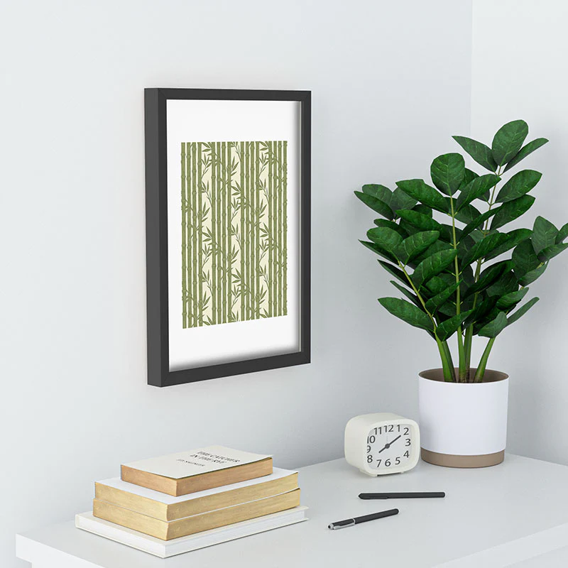 Little Arrow Design Co bamboo stripes green Recessed Framing Rectangle - Image 10