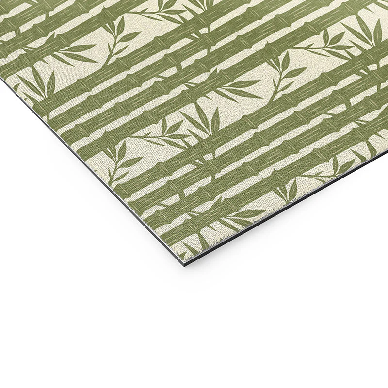 Little Arrow Design Co bamboo stripes green Welcome Mat - Image 5