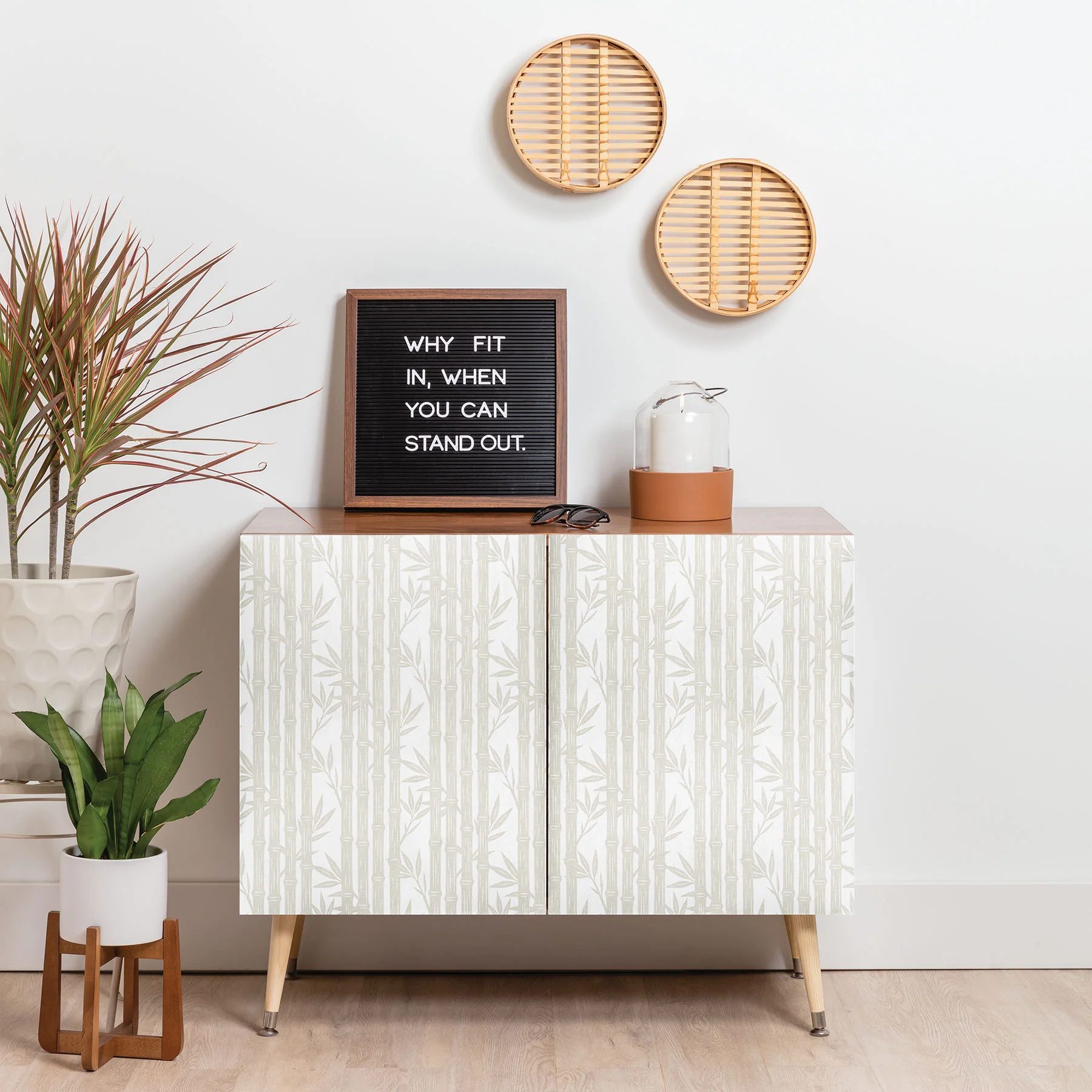 Little Arrow Design Co bamboo stripes neutral Credenza - Image 15