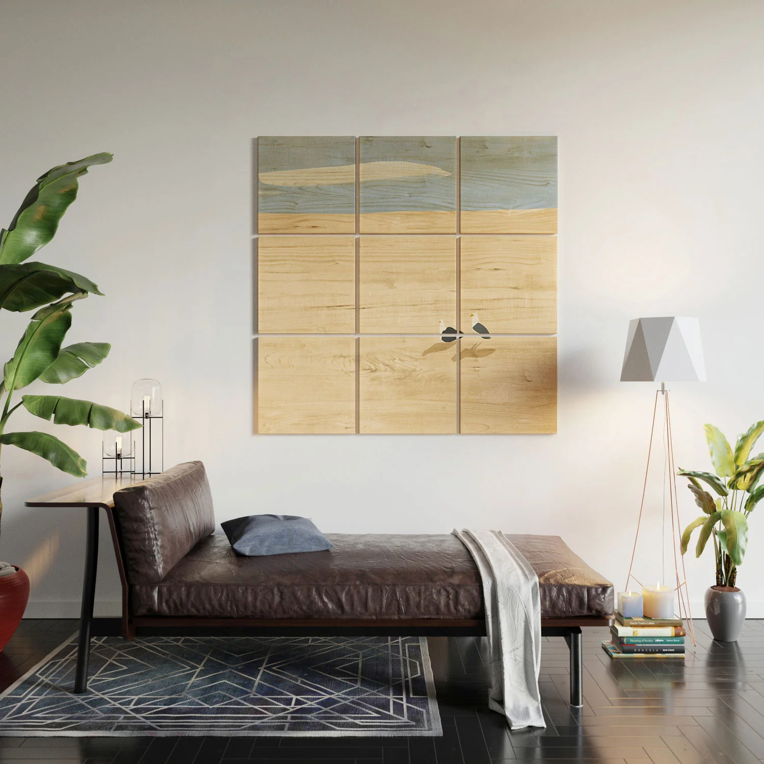 Little Dean Minimal sand beach with seagull Wood Wall Mural - Image 5