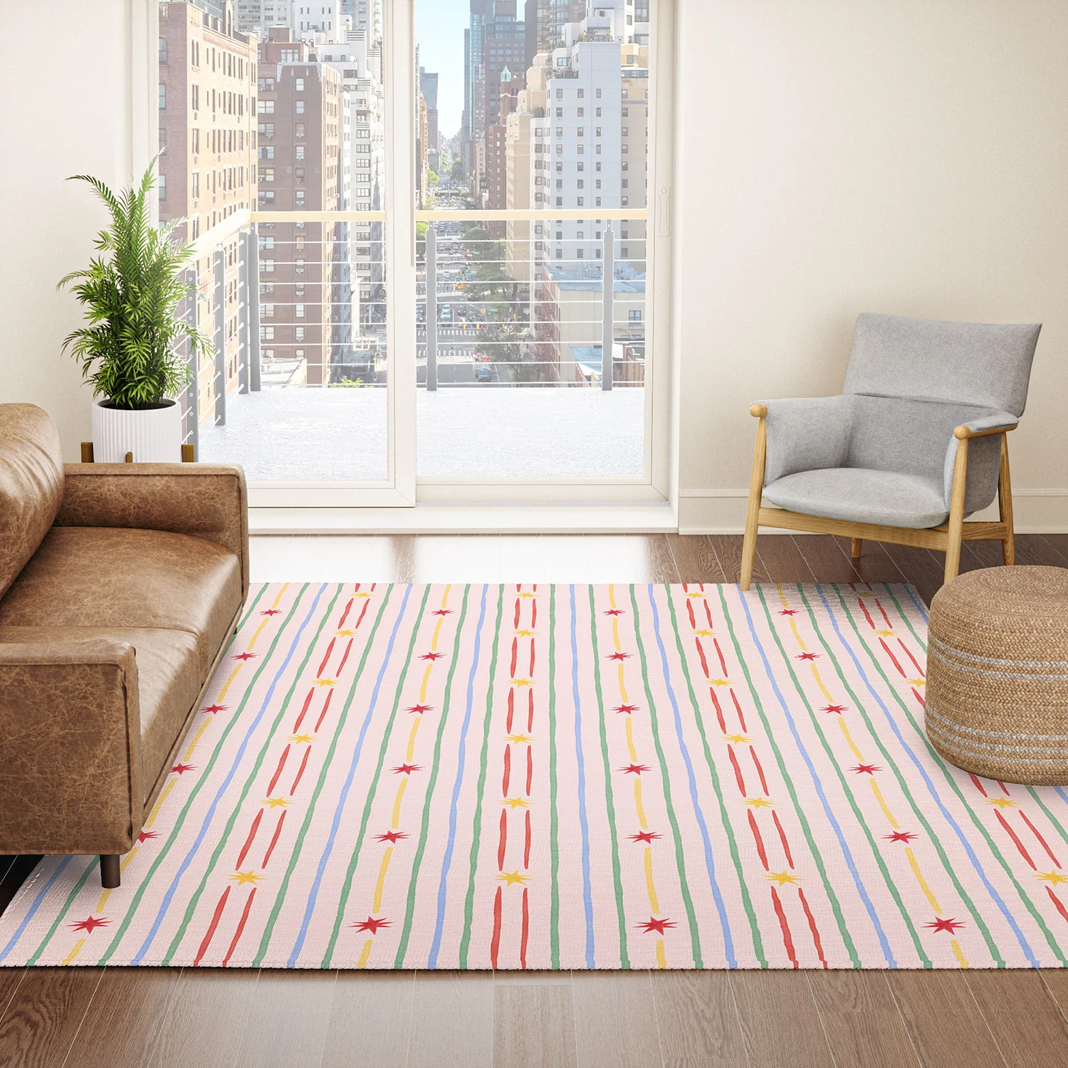 Love_Ryming Festive Starry Stripes Area Rug - Image 14